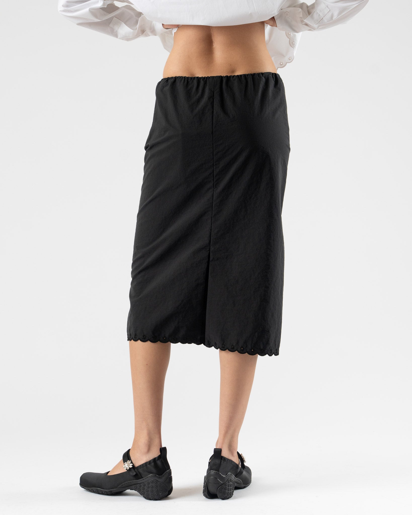 Cecilie Bahnsen Bria Skirt Black Embroidered Taffeta