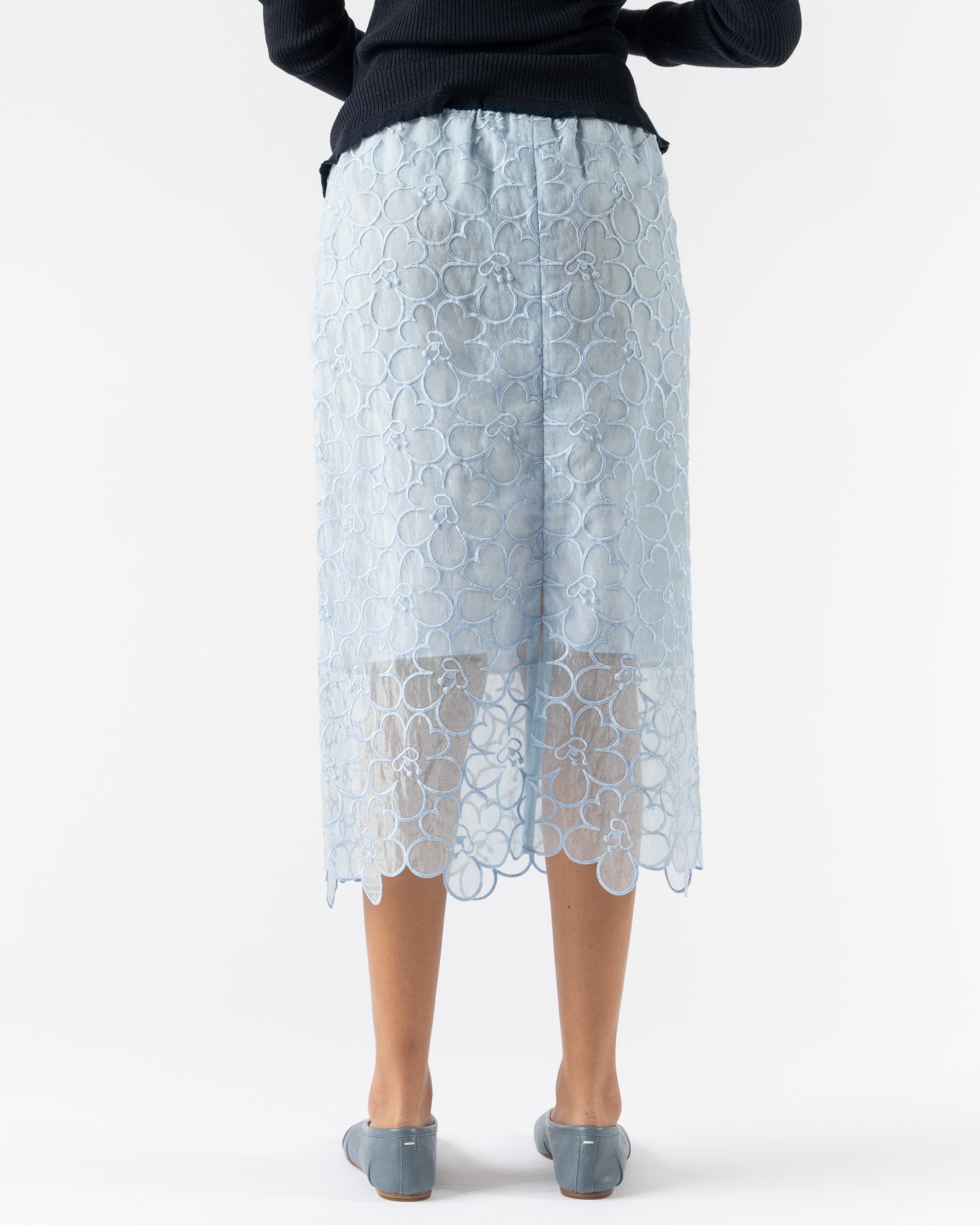 Cecilie Bahnsen Bria Skirt in Light Blue Felicia Embroidery