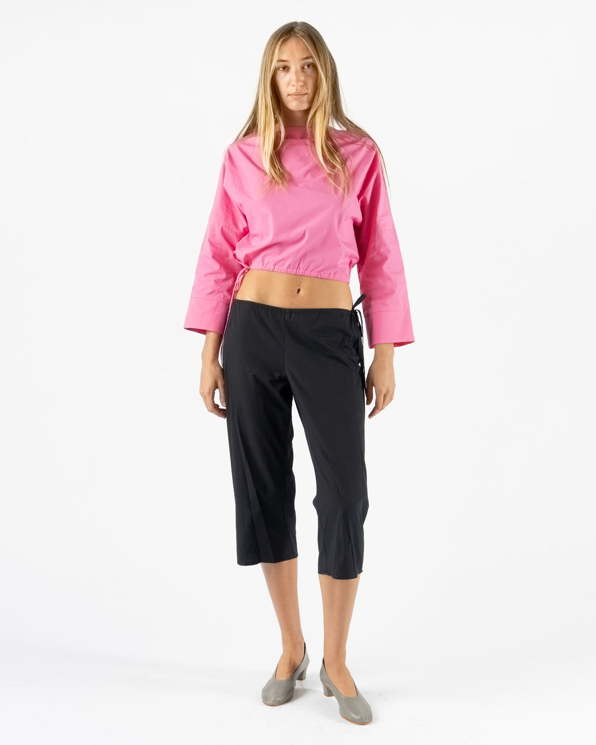 Brooke Callahan Tie Capris in Black