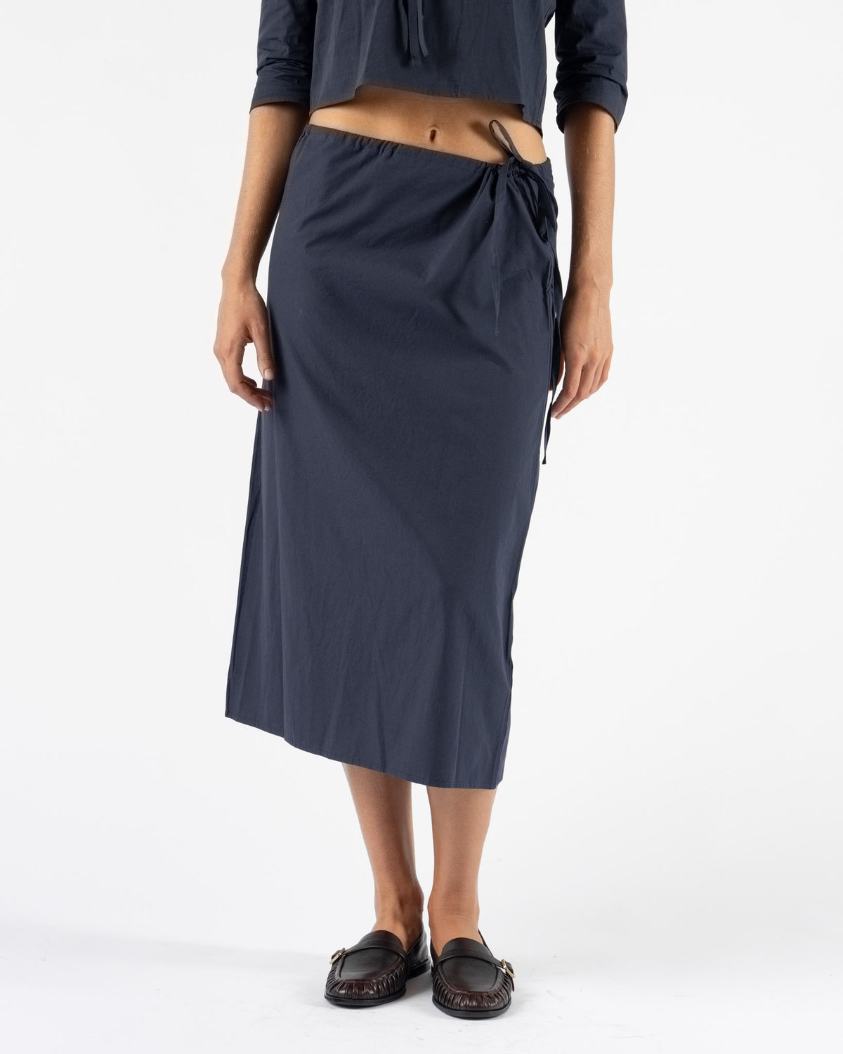 Brooke Callahan Column Skirt in Navy