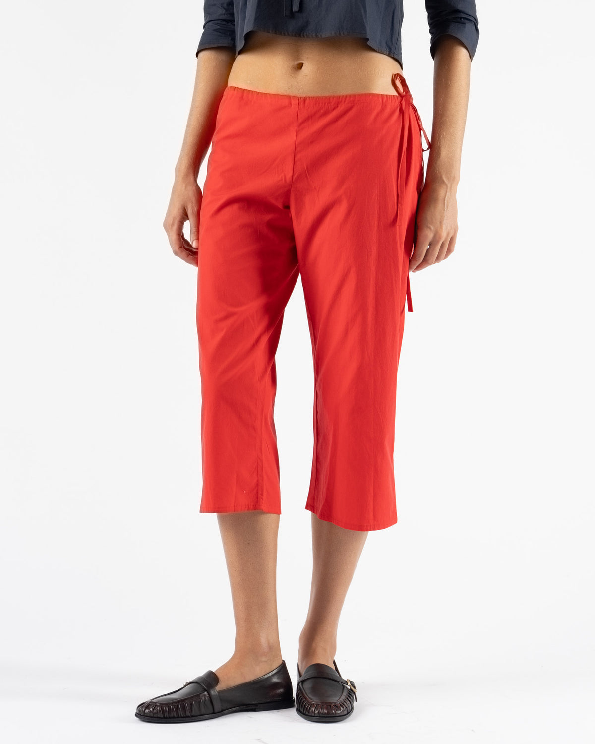 Brooke Callahan Tie Capris in Red