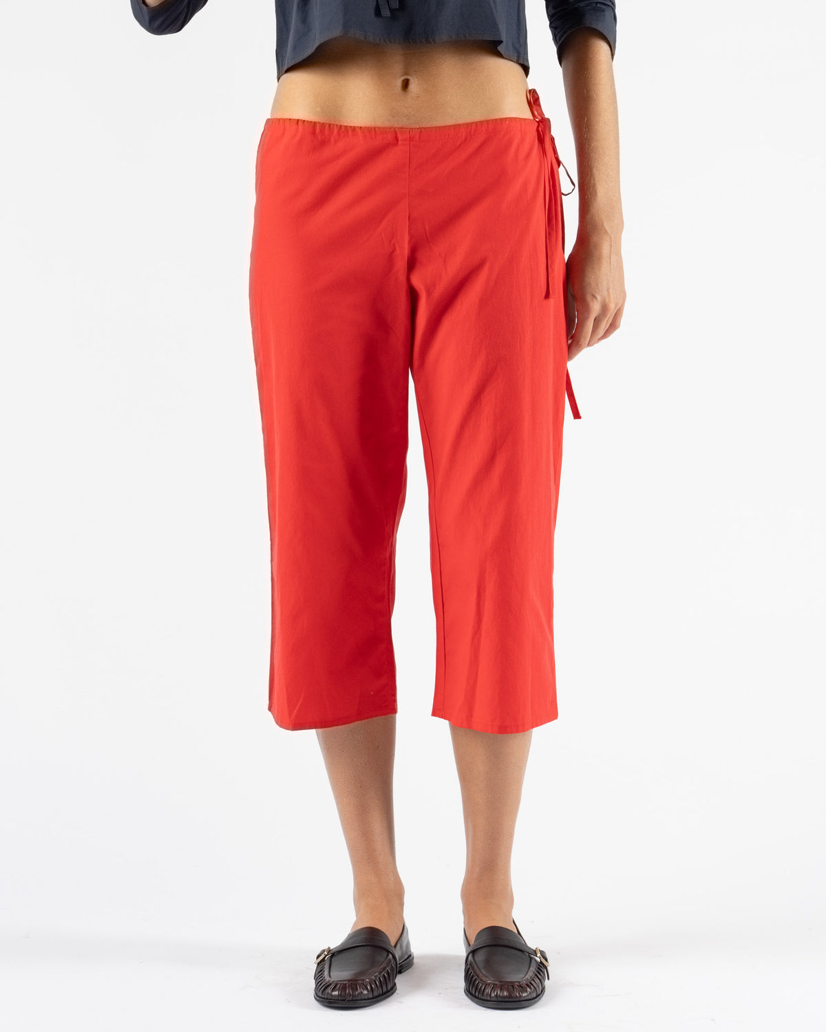 Brooke Callahan Tie Capris in Red