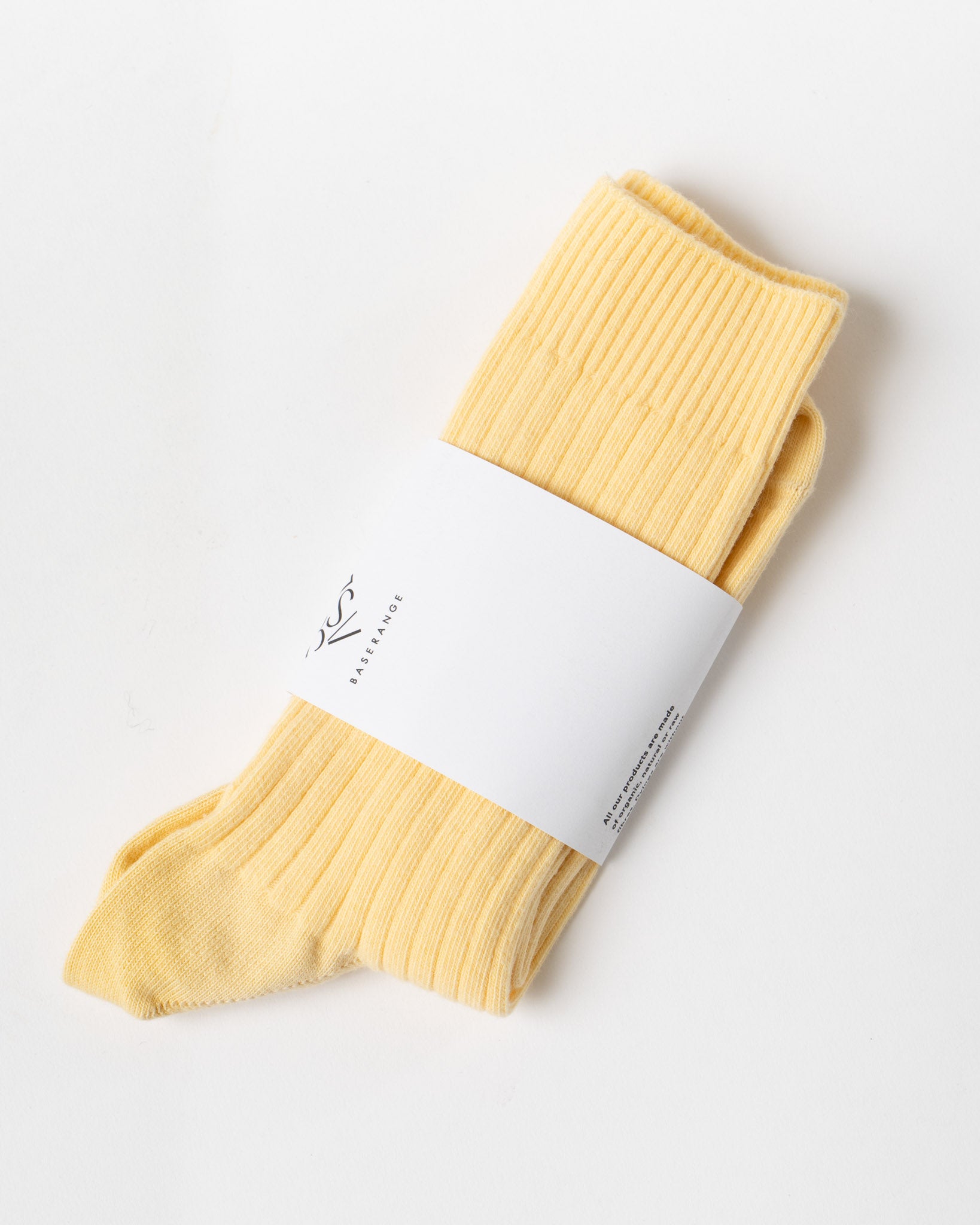 Baserange Rib Overankle Socks in Bog Yellow