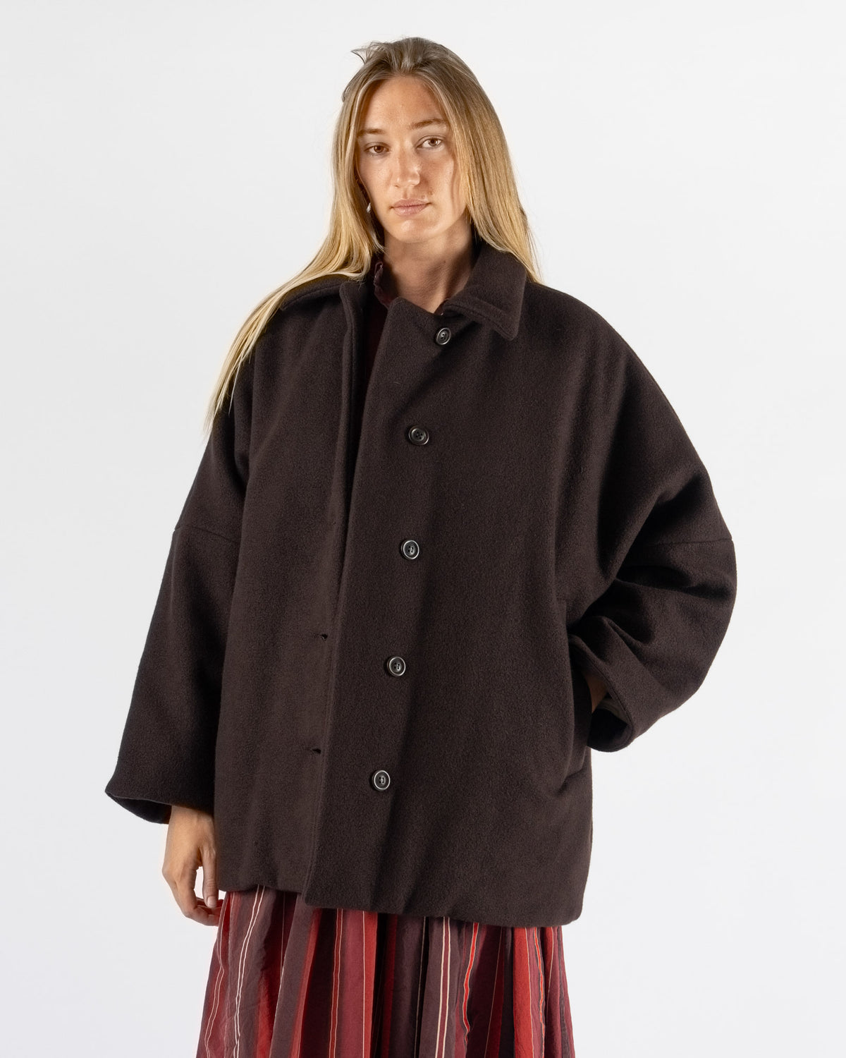 CASEY CASEY Triangle Coat in Dark Brown