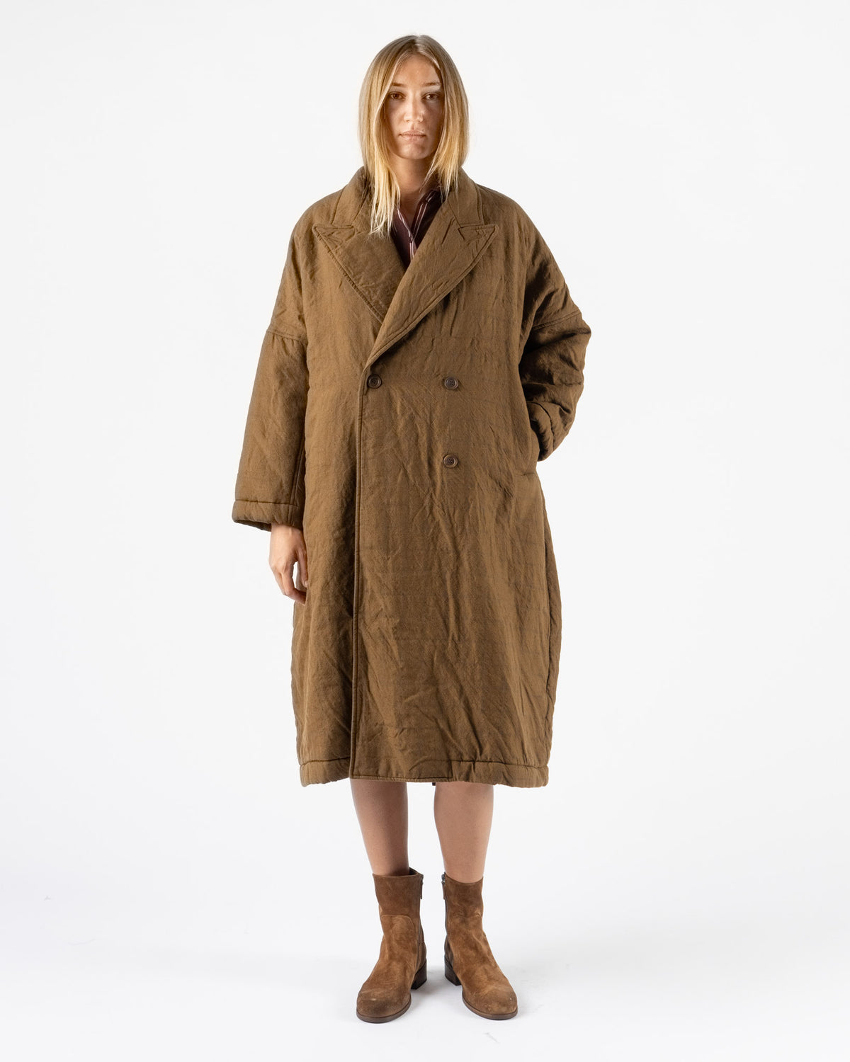 CASEY CASEY Big Blobby Coat in Brown Check