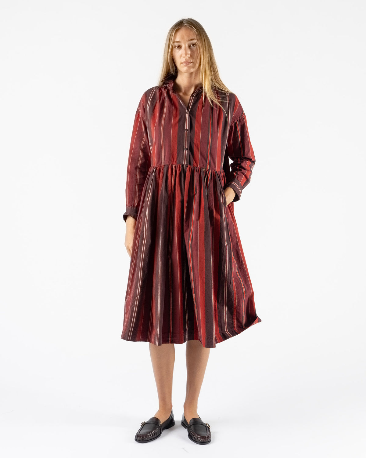 CASEY CASEY Yukari Dress in Reds Stripes