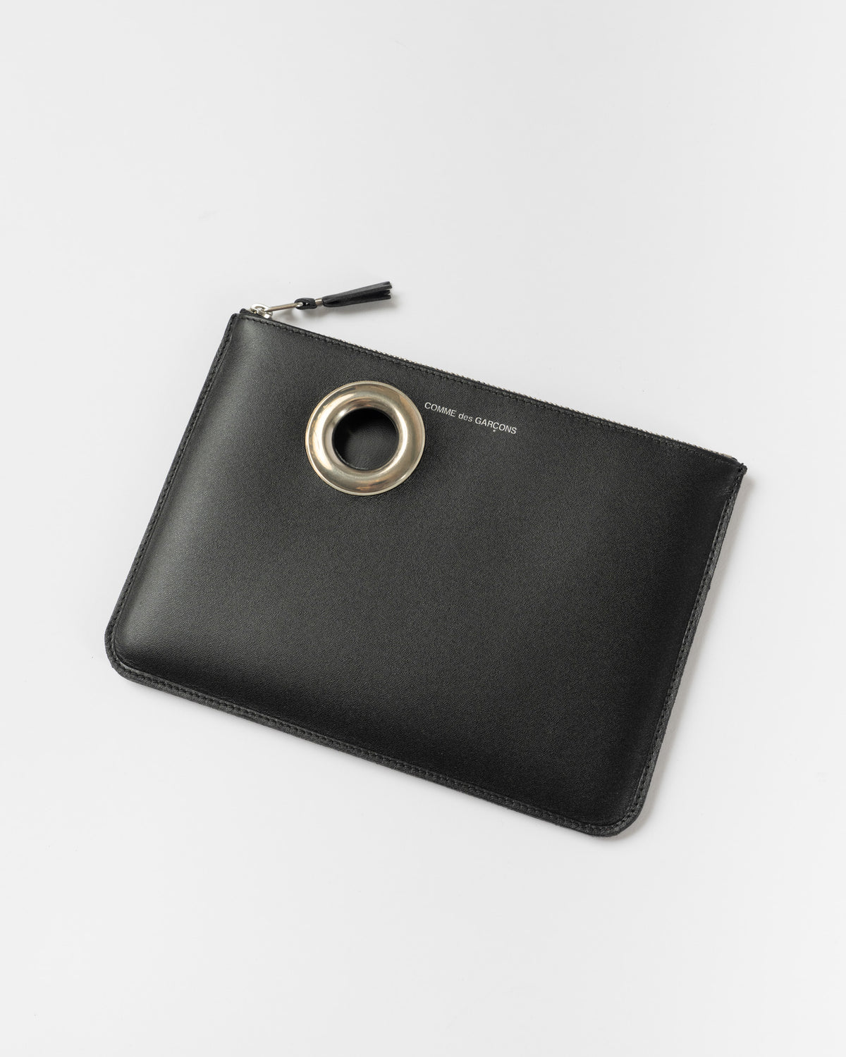 Comme des Garçons SA5100SE Silver Eyelet Black Wallet
