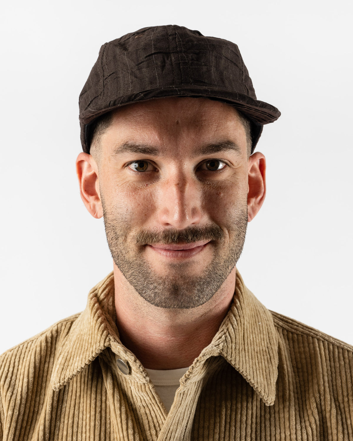 Colbo Winter Cap in Crinkled Brown Stripe