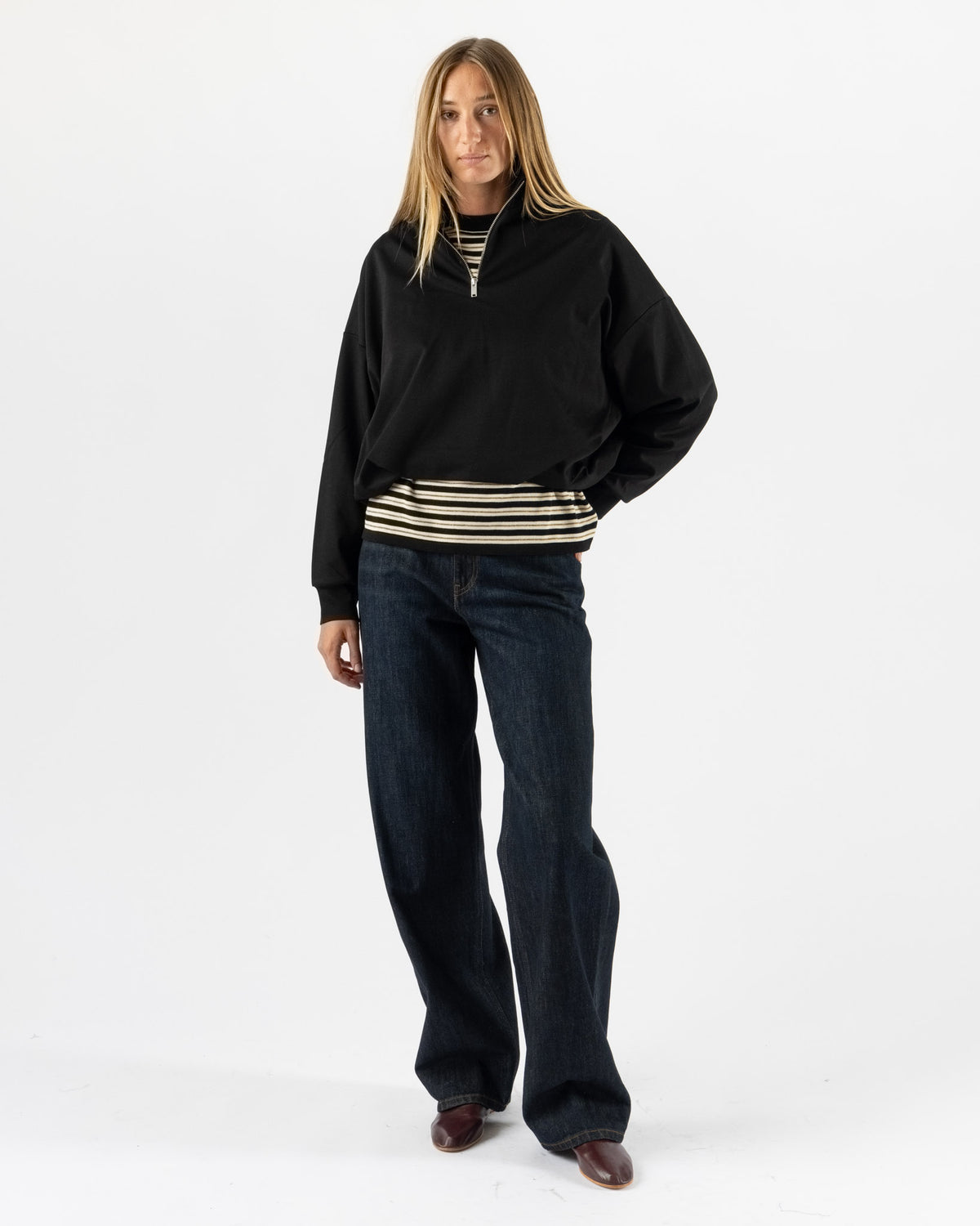 Cordera Balloon Quarter-Zip in Black