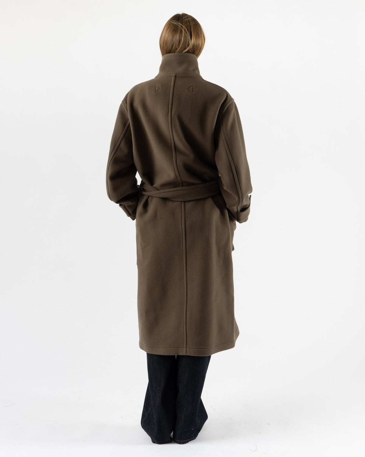Cordera Virgin Wool Long Coat in Pardo