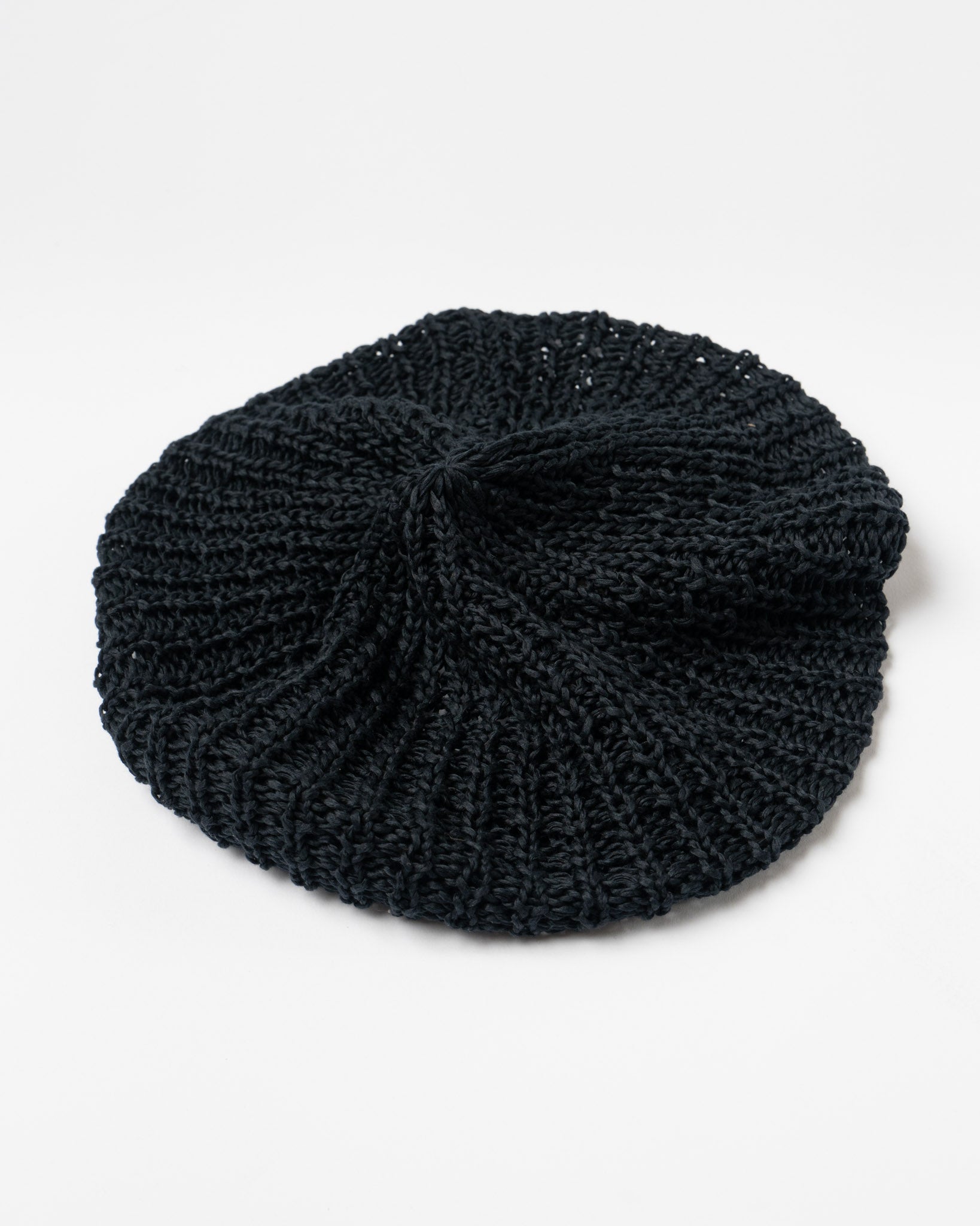 Câbleami Mercerized Cotton Beret in Navy