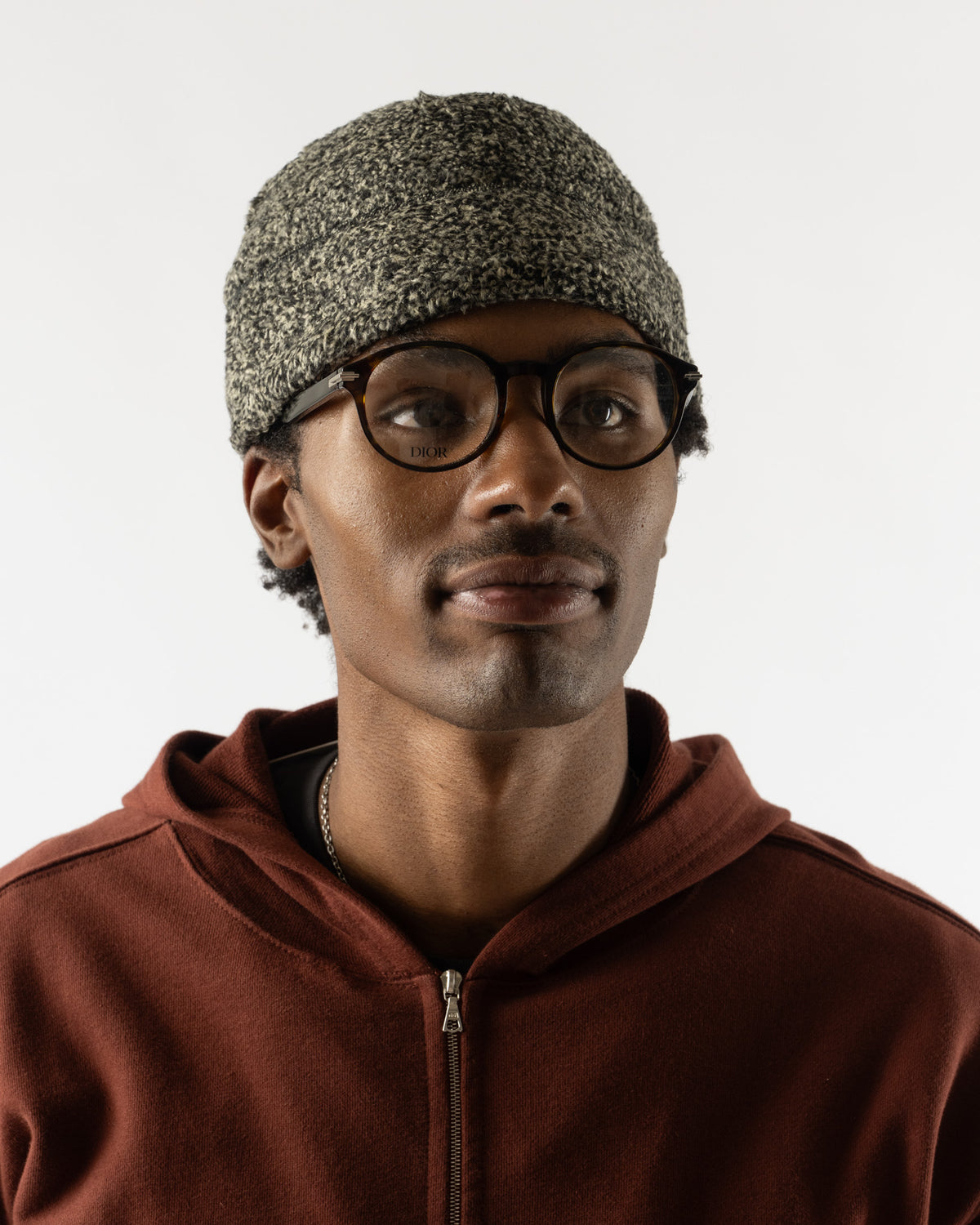 Cafe Mountain Fleece Cabin Beanie in Salt and Pepper
