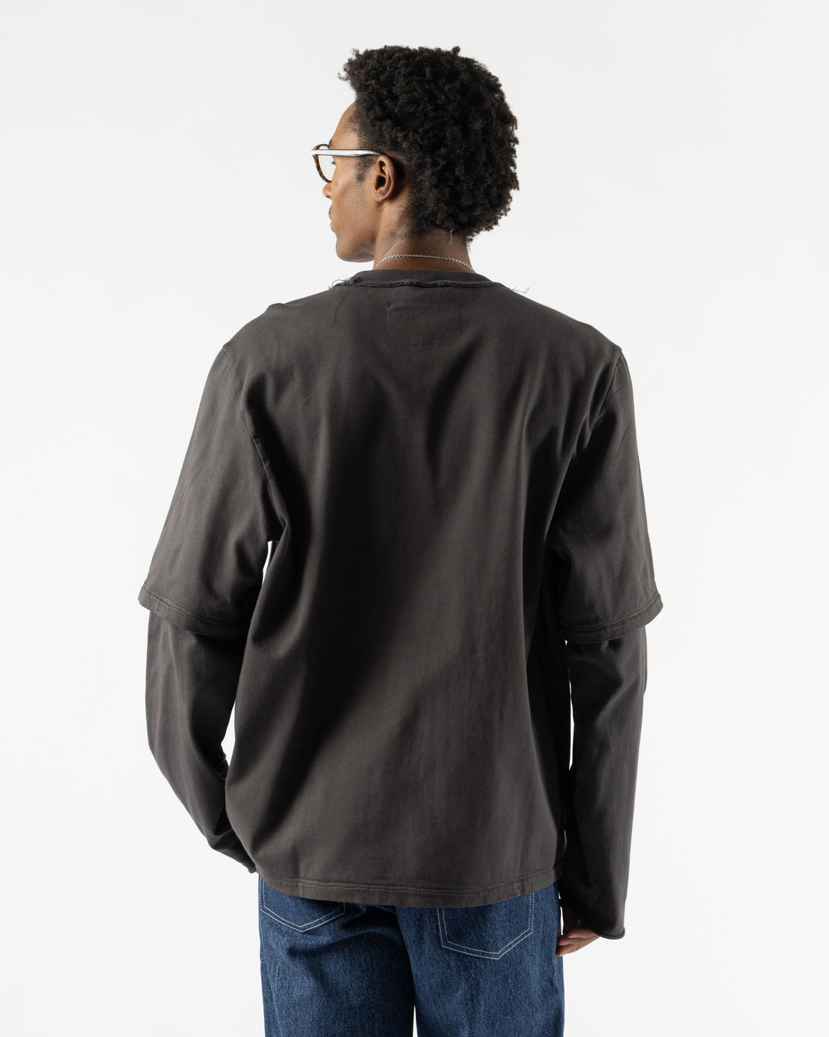 Camiel Fortgens Big Tee Double Sleeve in Dark Grey