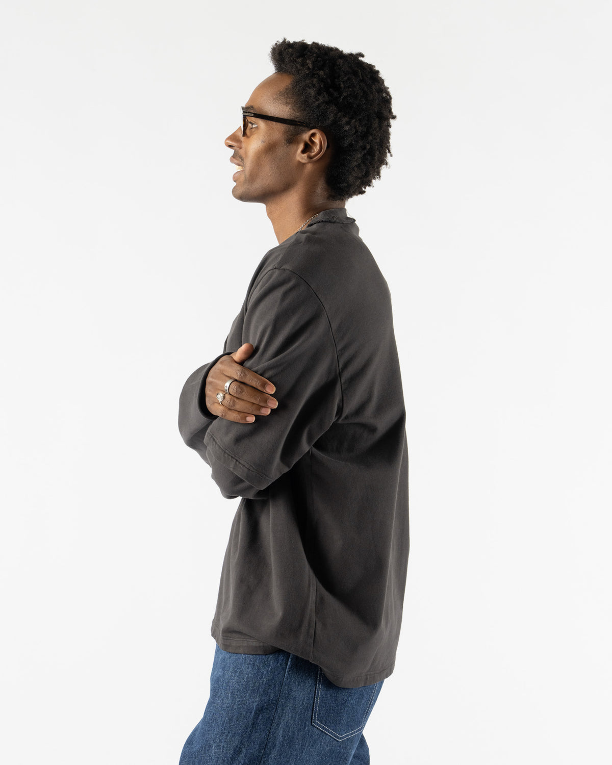 Camiel Fortgens Big Tee Double Sleeve in Dark Grey