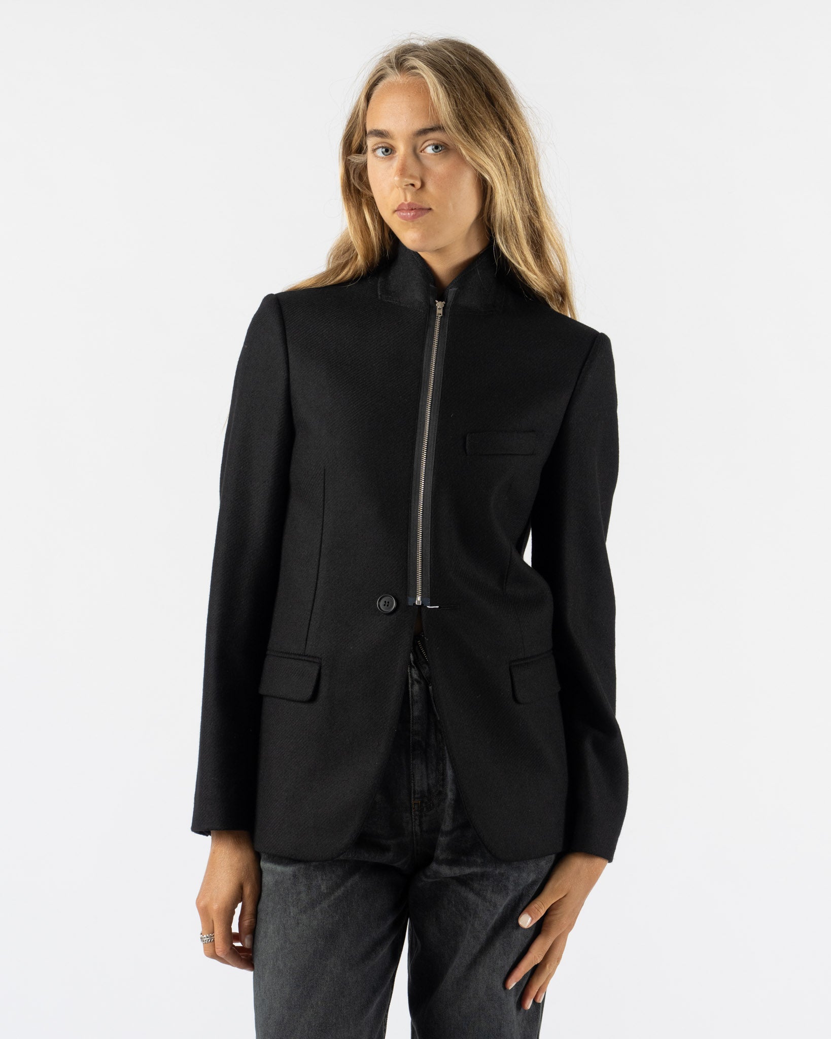 MM6 Maison Margiela Soft Flannel Jacket Black