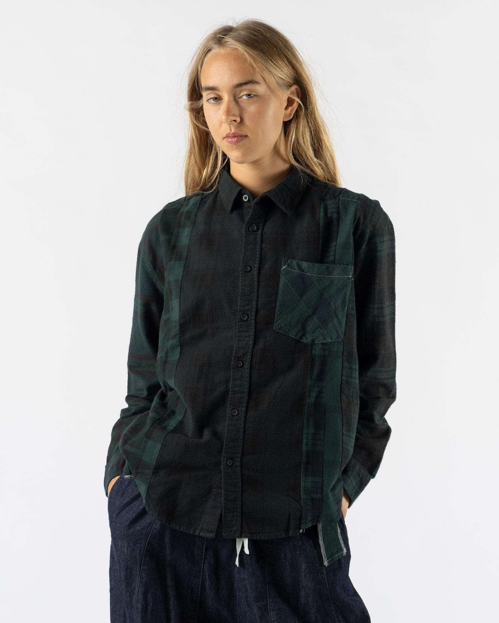 Needles Rebuild by Needles Flannel Shirt 7 Cuts Overdye