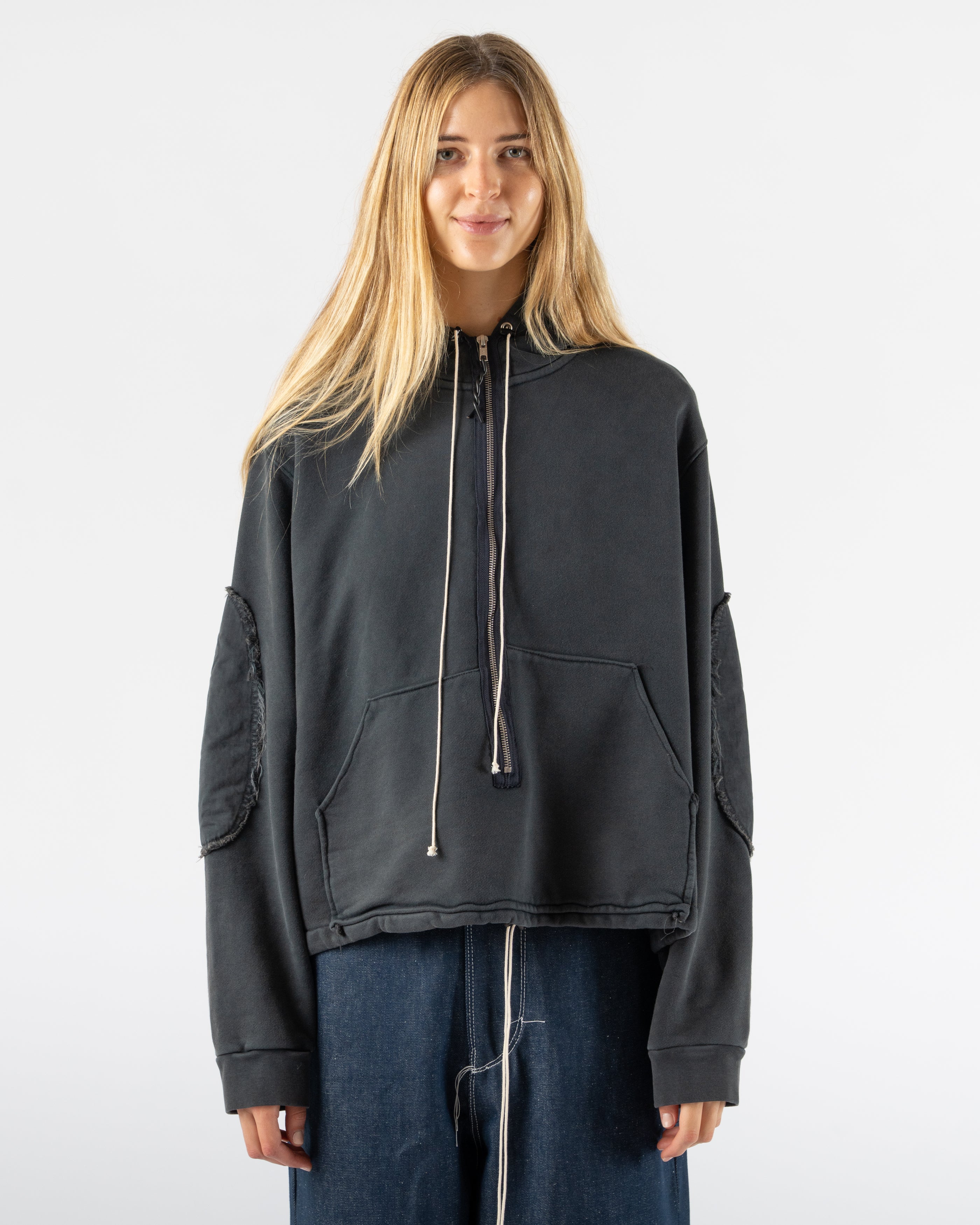 Camiel Fortgens Anorak Zip Hoodie in Black Curated at Jake and Jones