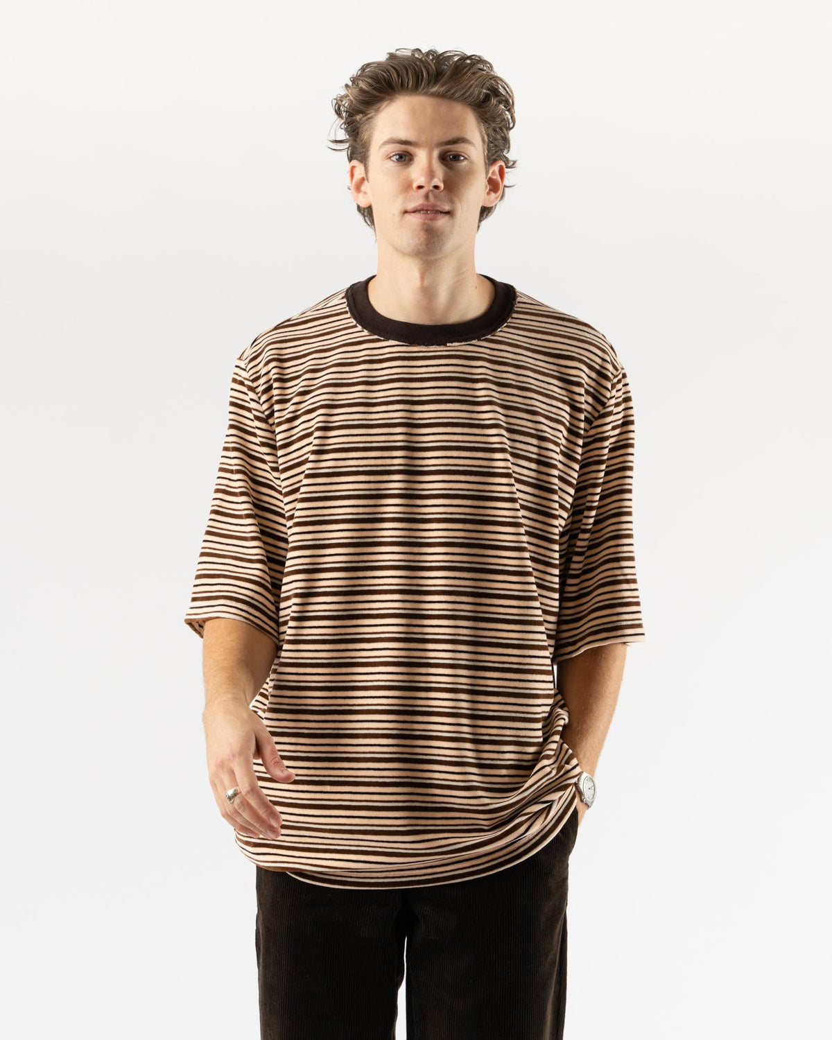 Camiel Fortgens Big Tee in Pink/Brown/White Curated at Jake and Jones