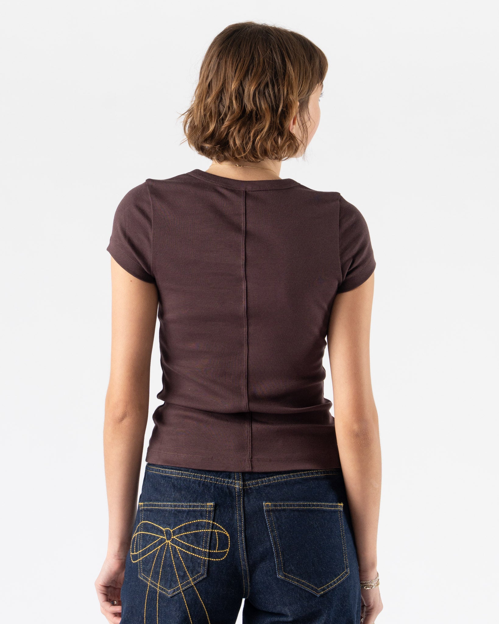 FLORE FLORE Car Baby Tee in Chocolate Plum