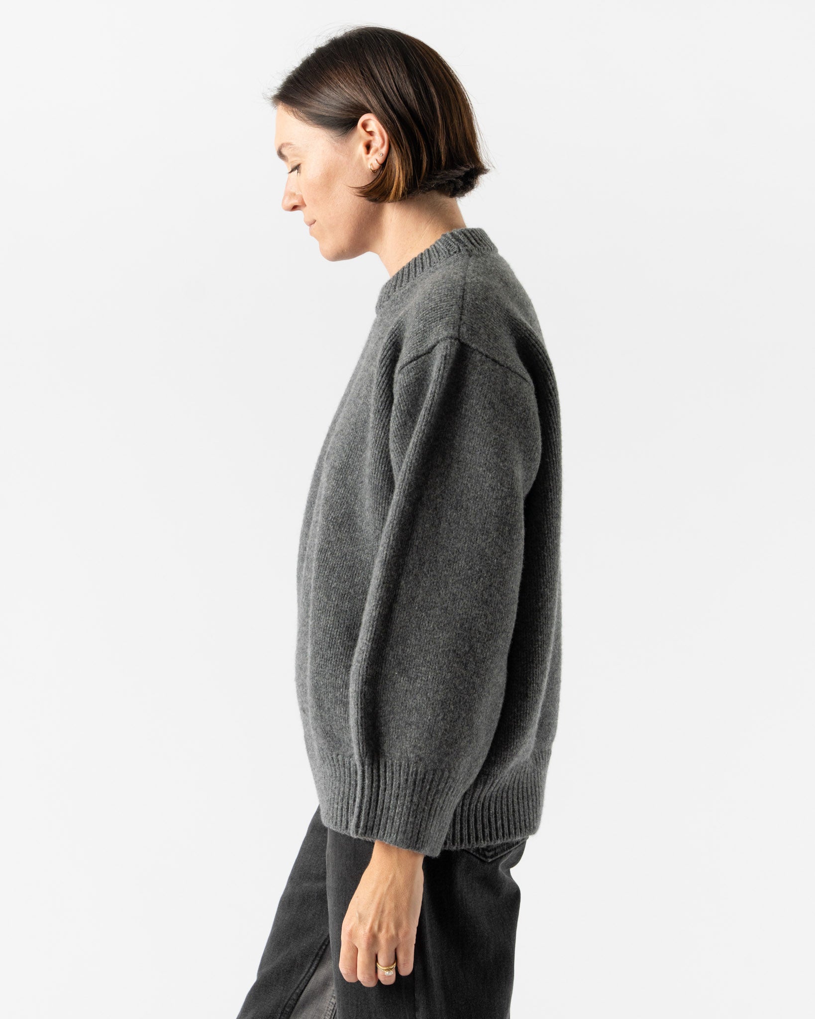 &Daughter Caragh Chunky Slouch Crewneck in Derby Grey