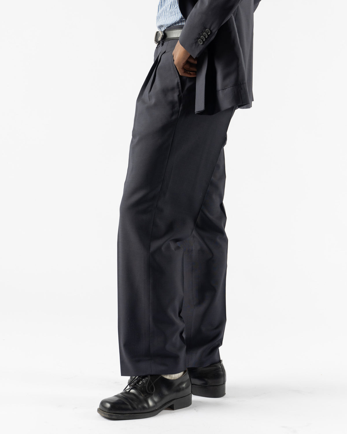 Carter Young Double Pleated Trouser in Midnight