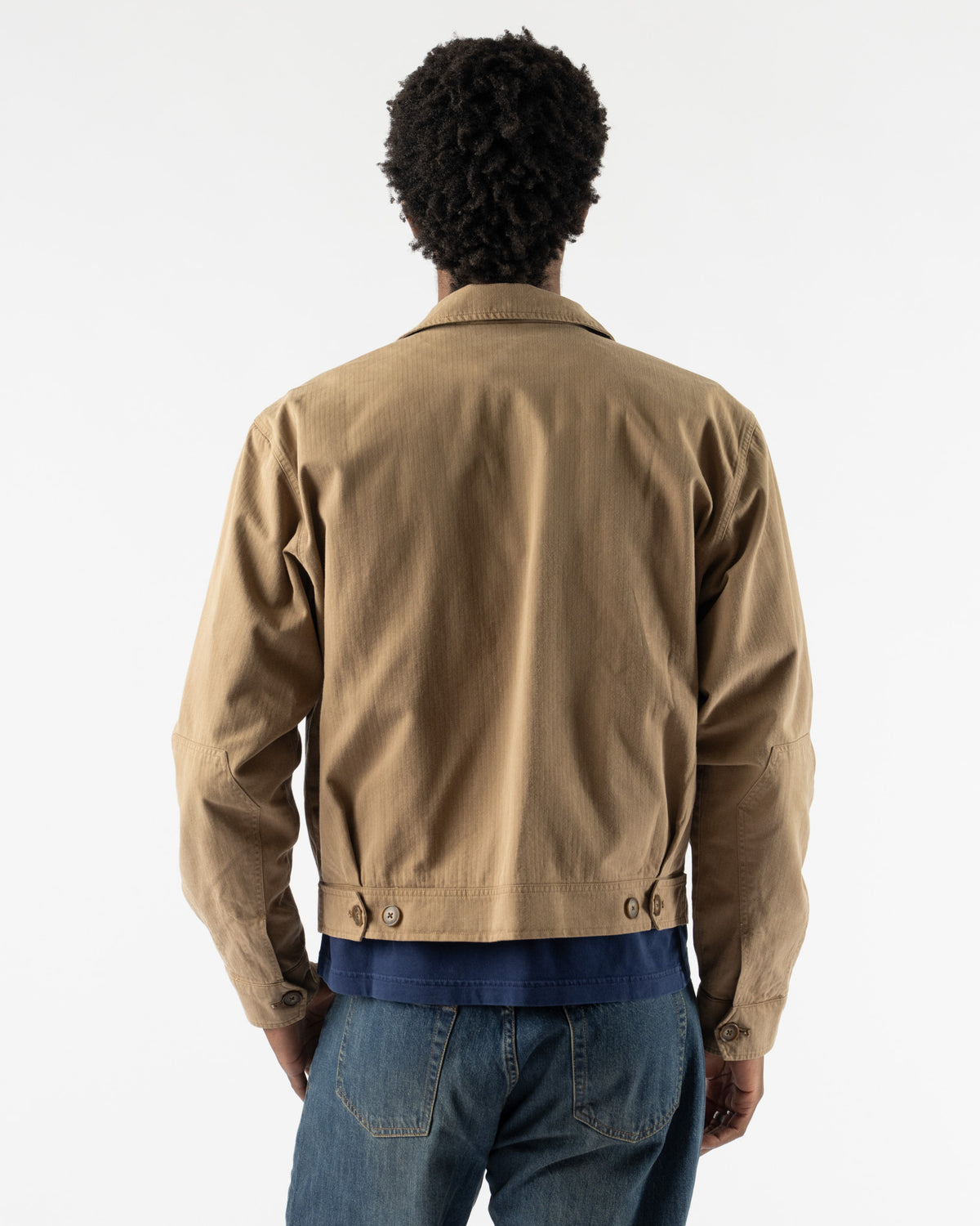 Carter Young Herringbone Andover Jacket in Fatigue Green