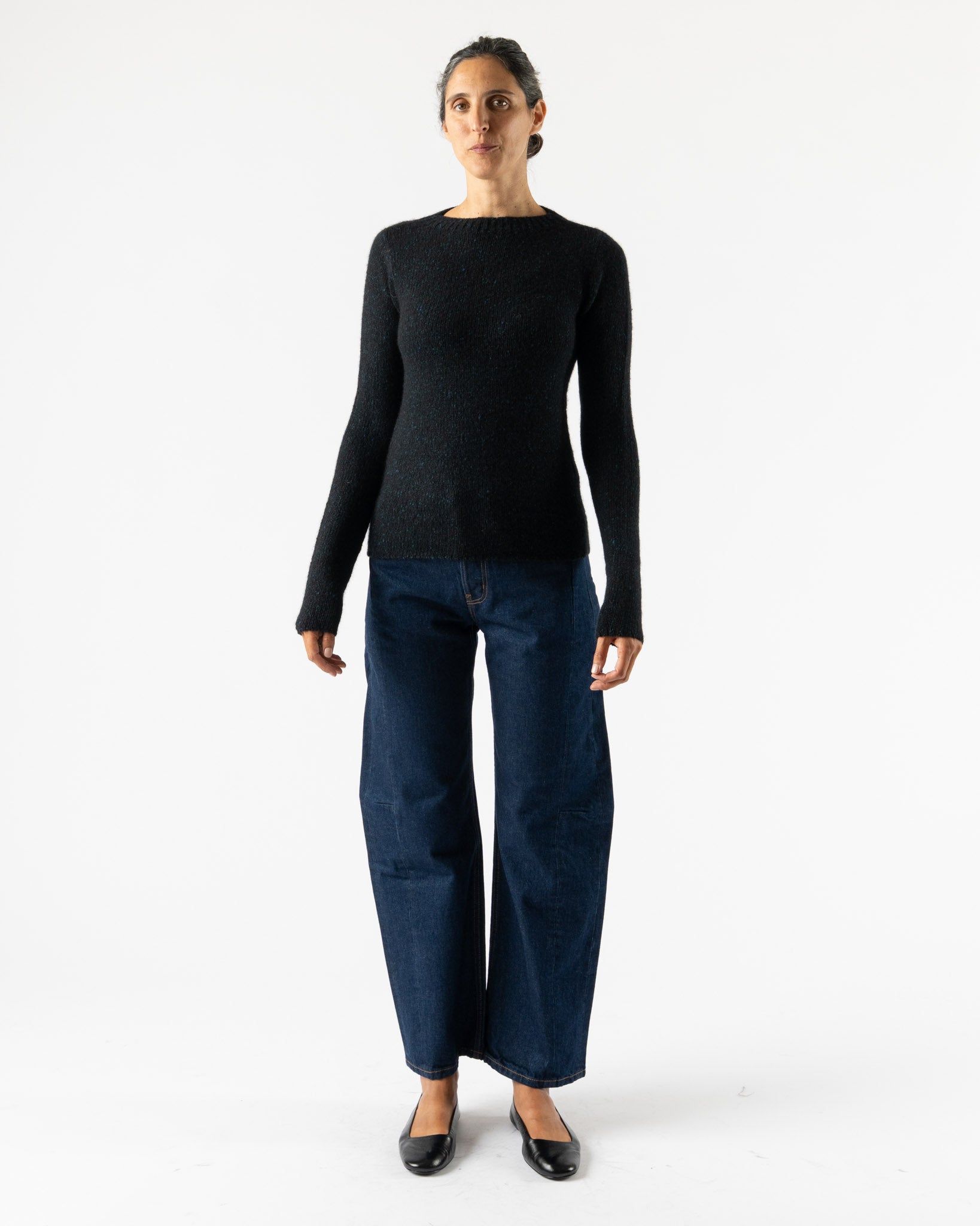 Auralee Cashmere Pullover in Top Navy Black