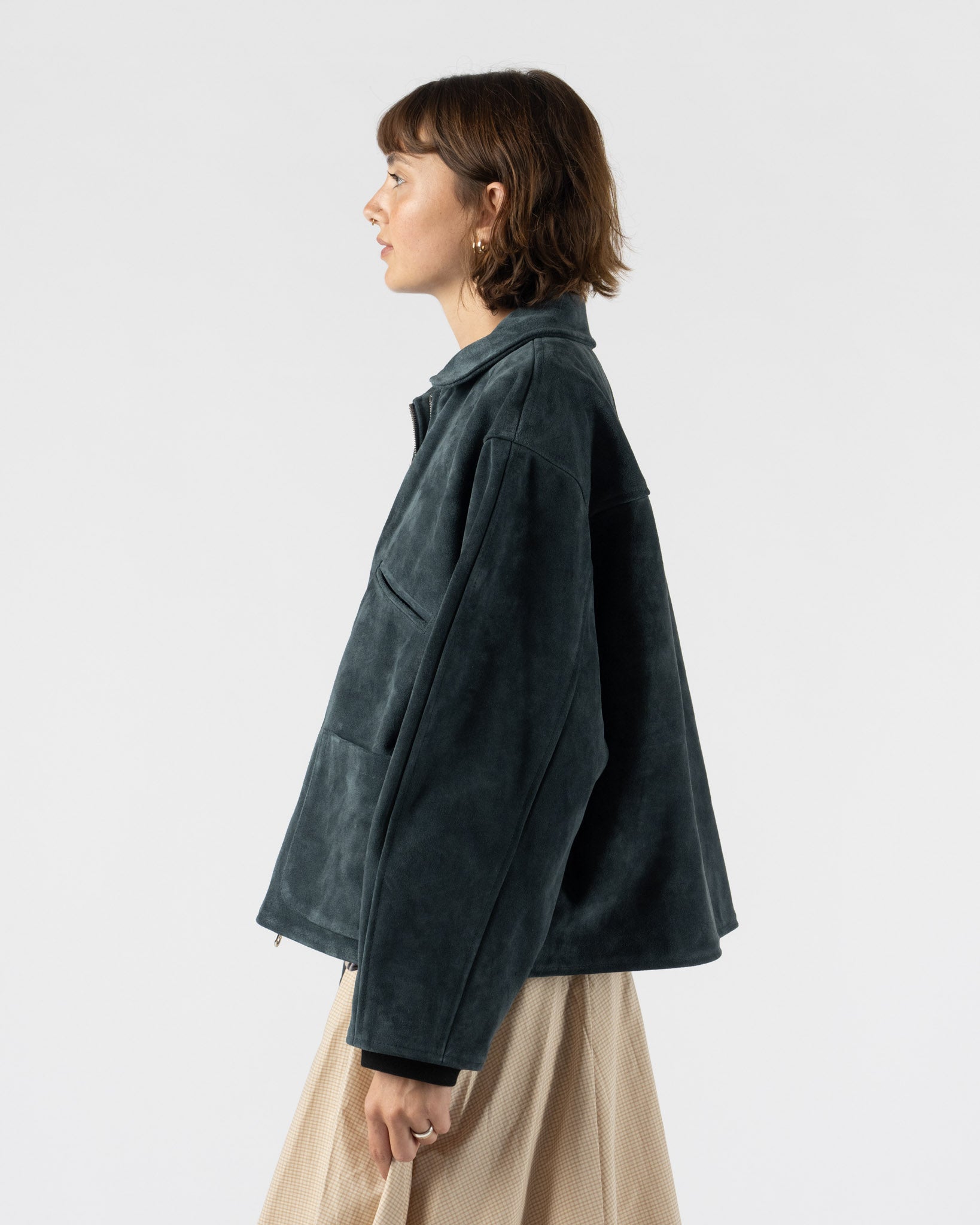 Cawley Italian Suede Flying Jacket in Midnight