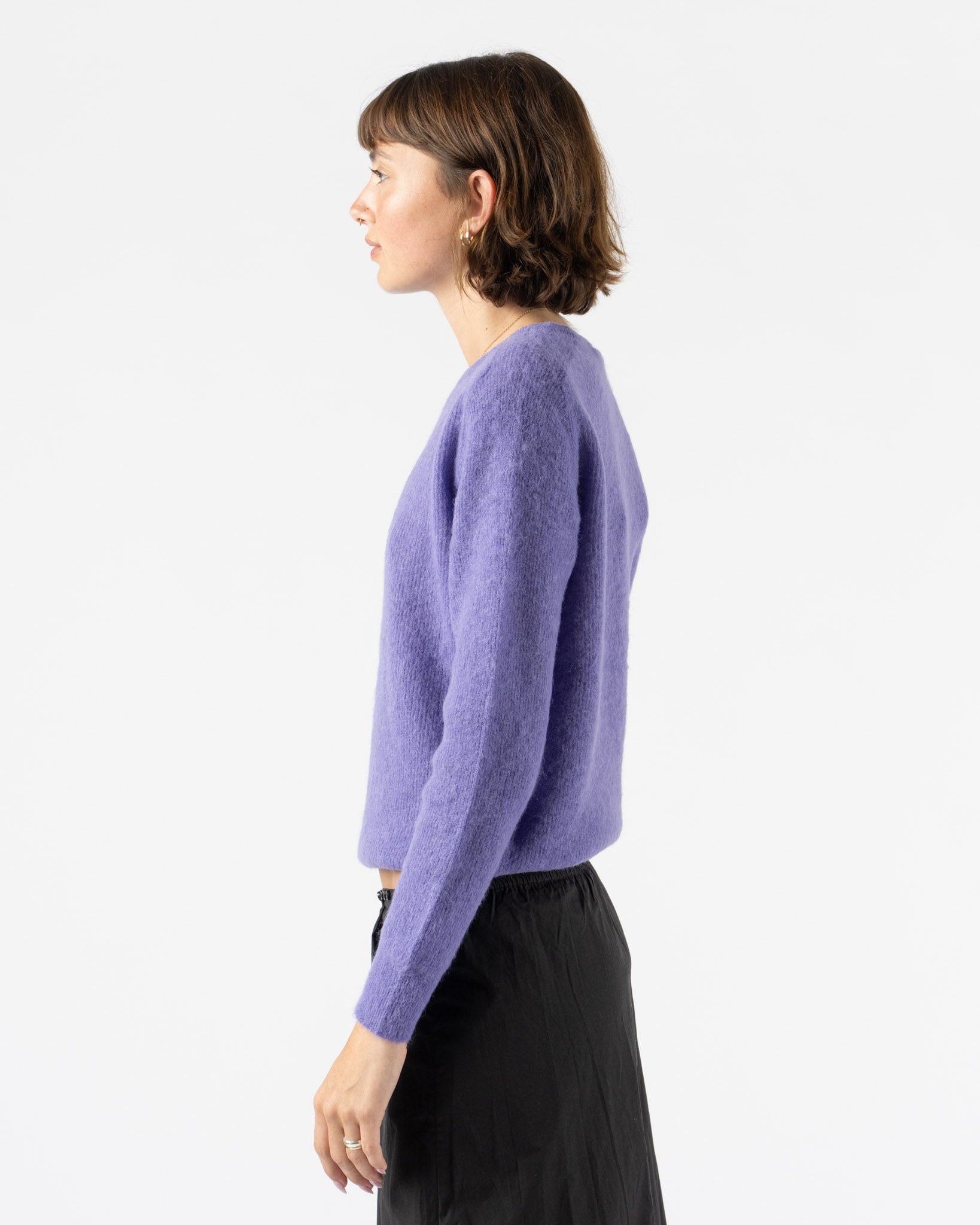 Auralee Baby Suri Alpaca Sheer Knit P/O in Purple