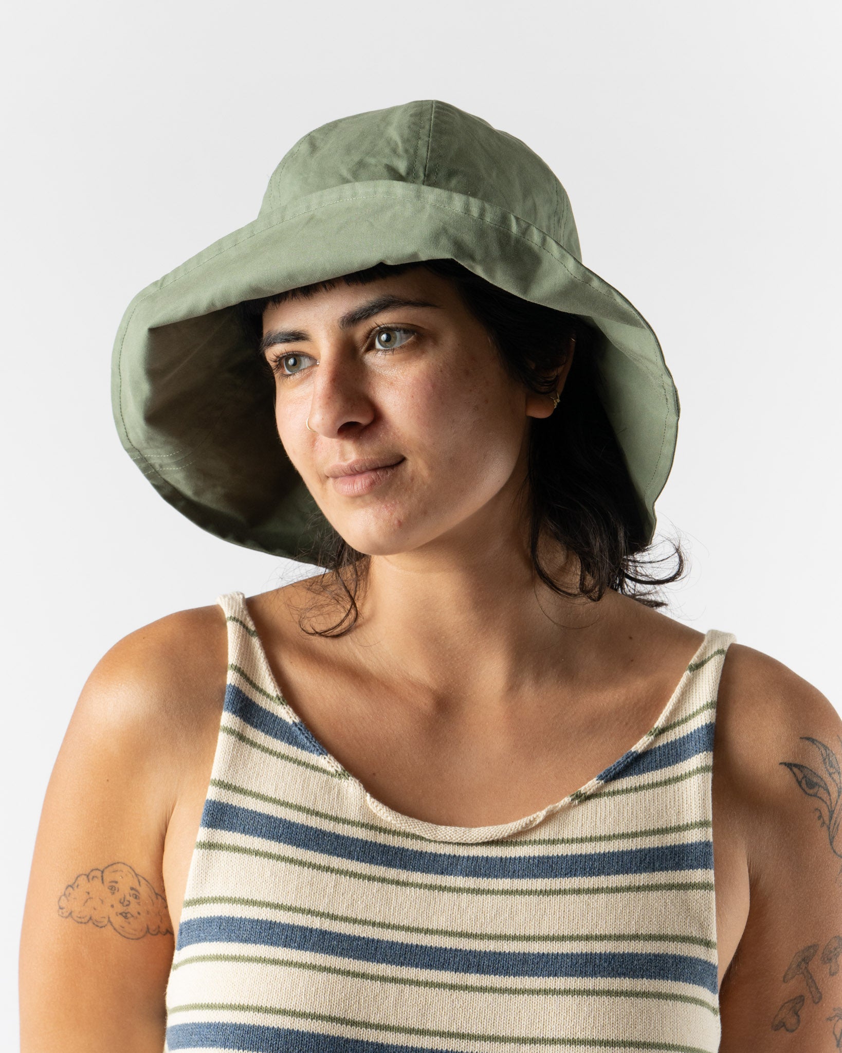 Cawley British Dry Oilskin Sidney Sun Hat in Moss