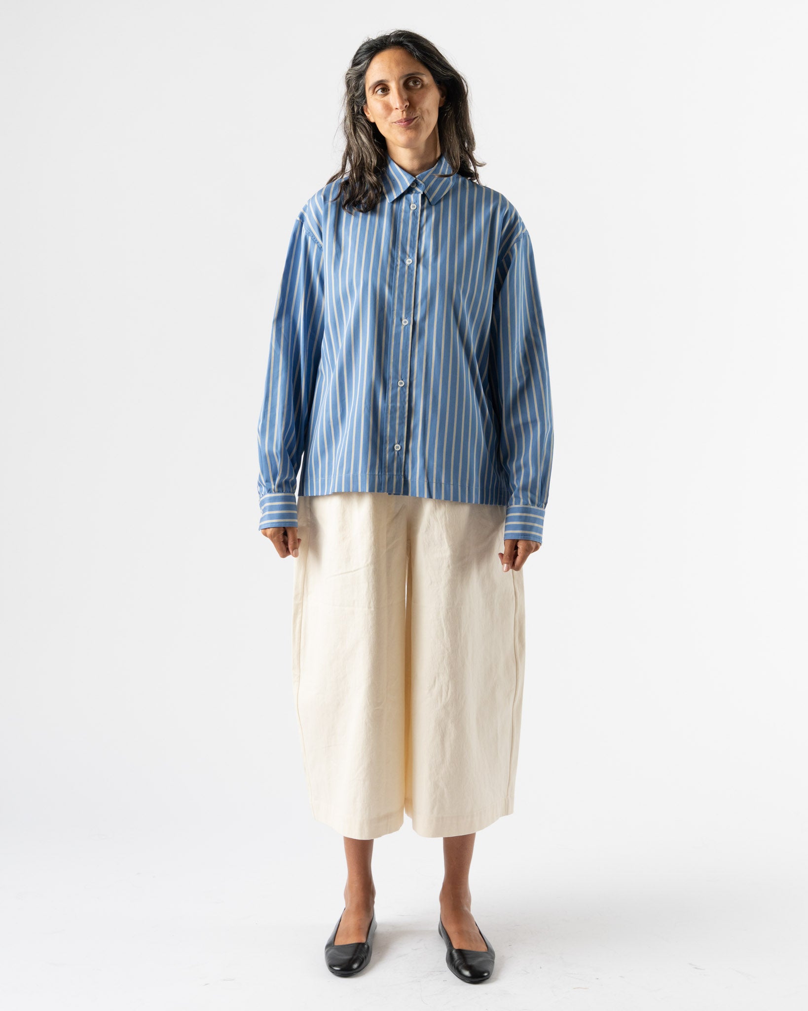 Cawley Dennis Shirt in Blue/Dandelion Stripe
