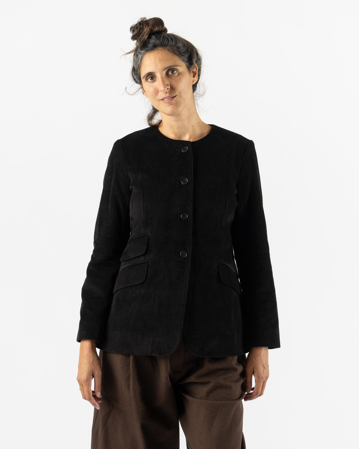 Cawley Japanese Napped Cotton Constance Jacket in Black