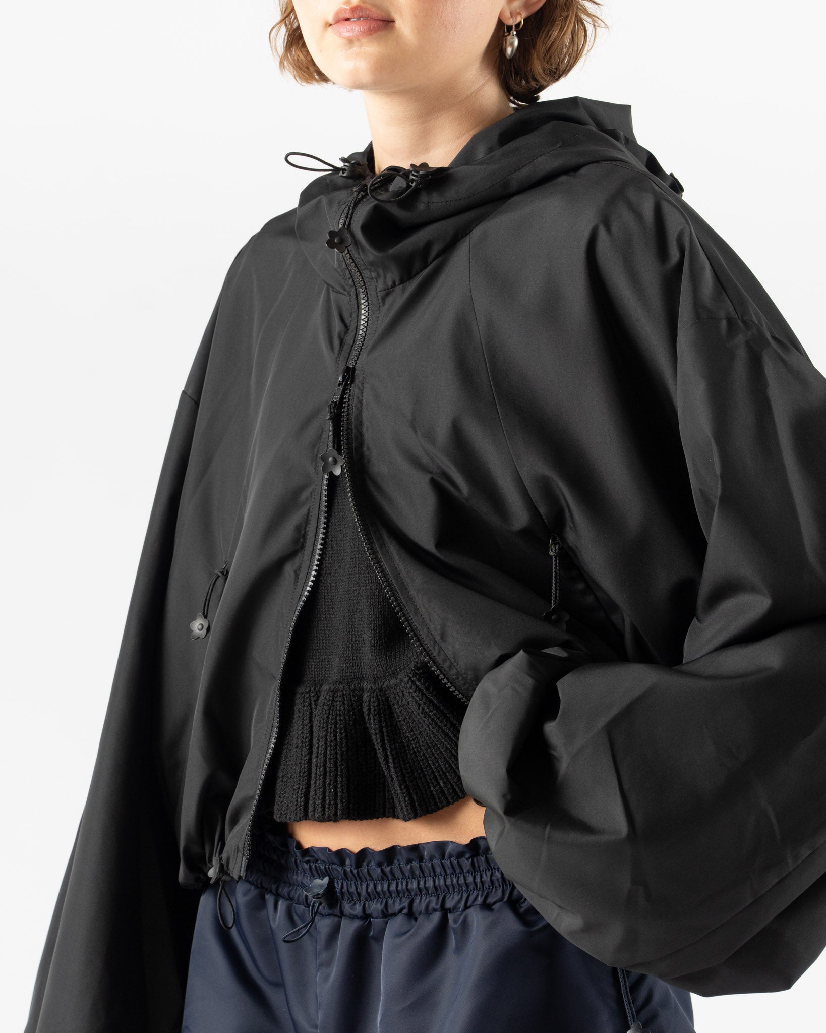 Cecilie Bahnsen Aisha Blouson Jacket in Black Recycled Faille