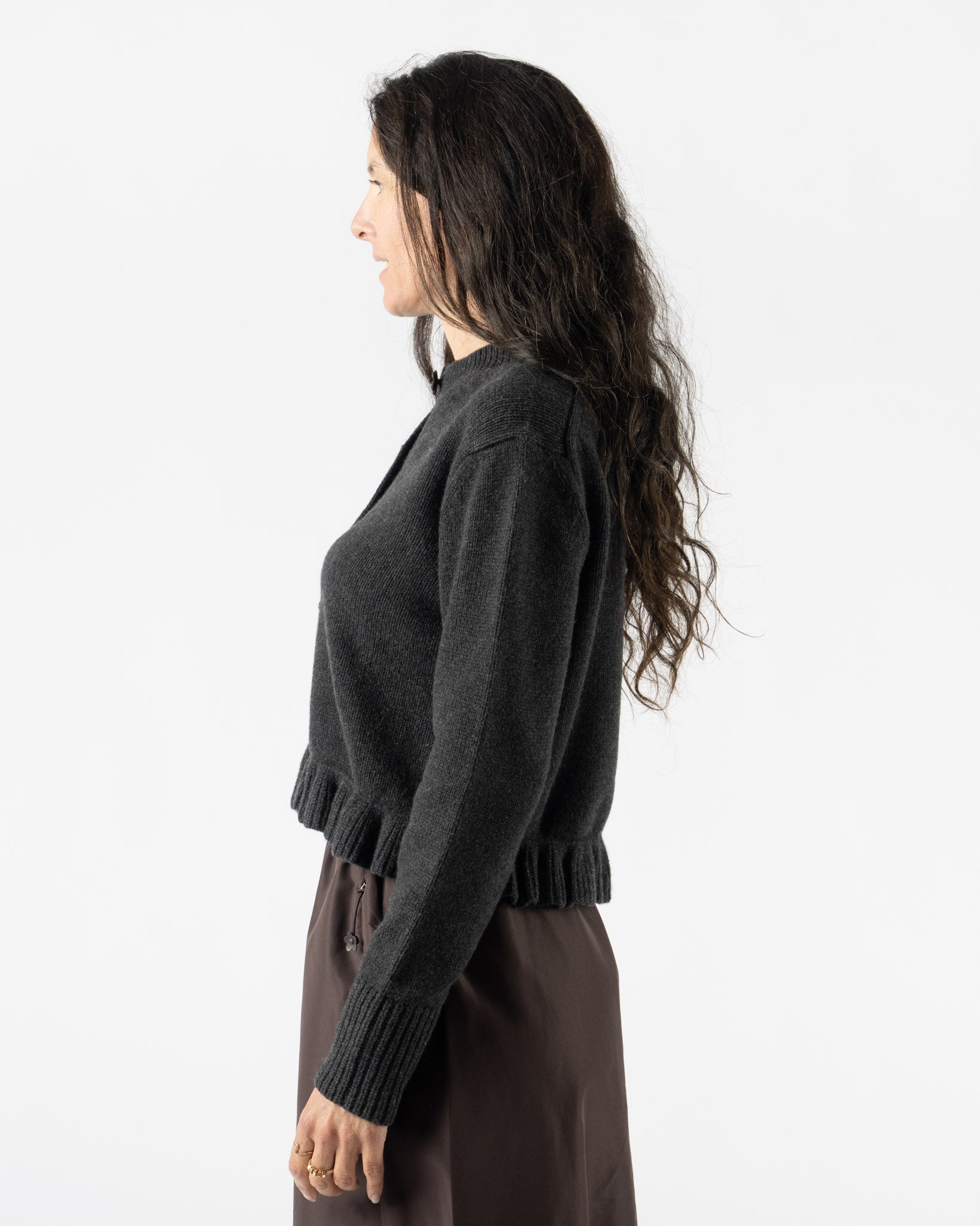 Cecilie Bahnsen Fibbie Cardigan in Charcoal Grey