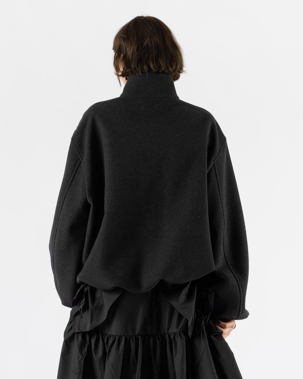 Cecilie Bahnsen Frederik Half-Zip Jacket in Charcoal Grey