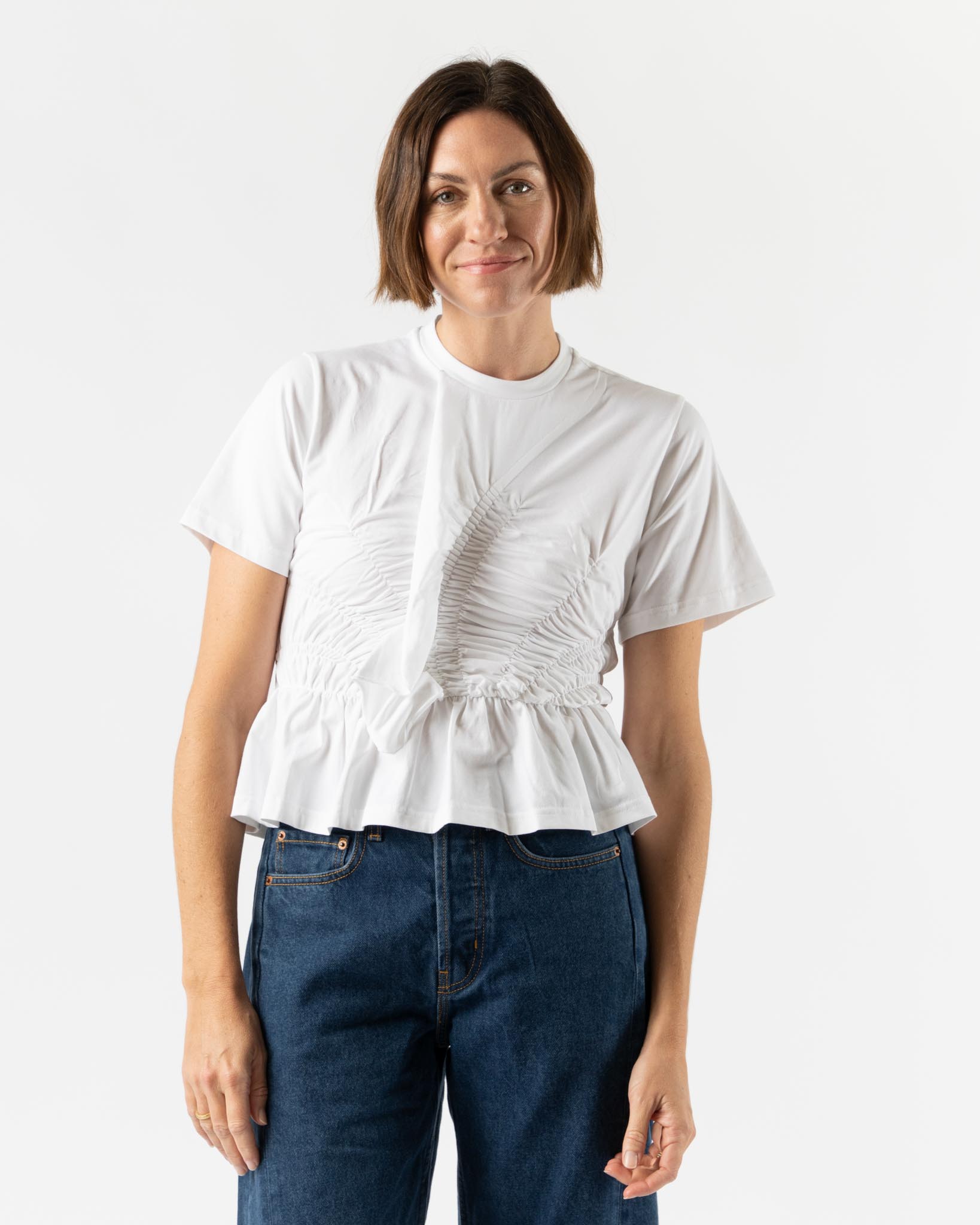 Cecilie Bahnsen Ace Top Jersey White