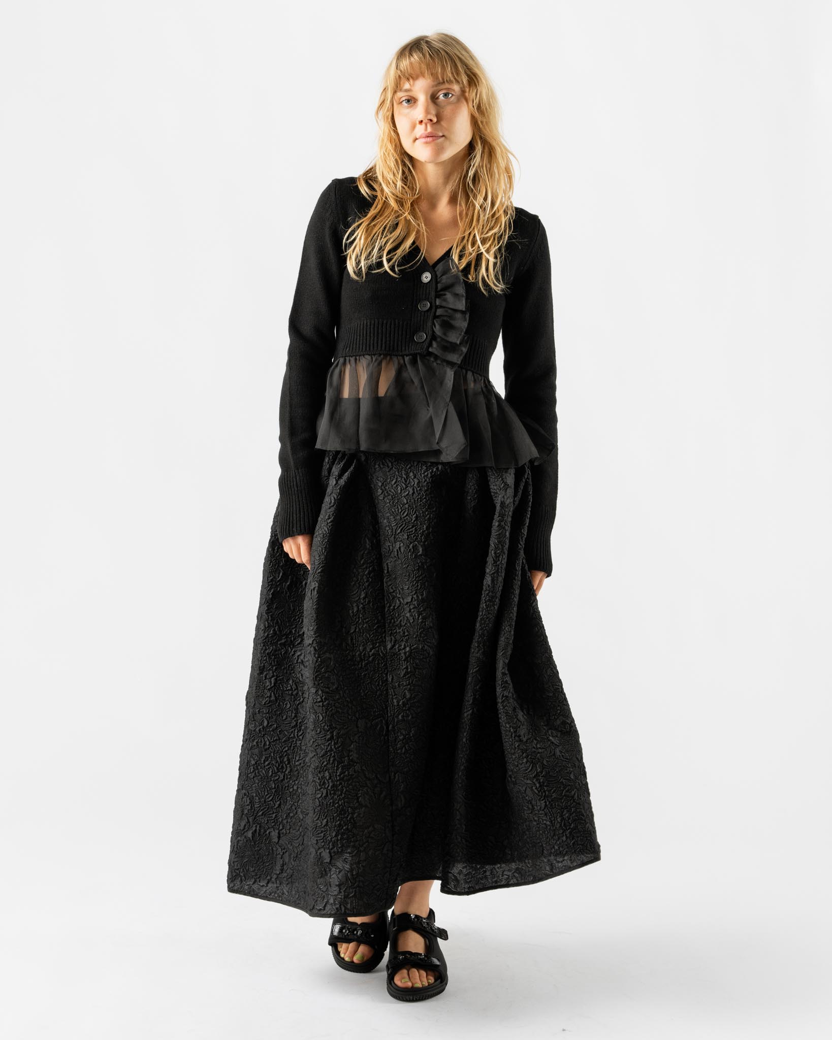 Cecilie Bahnsen Phlox Cardigan Recycled Cashmere Black