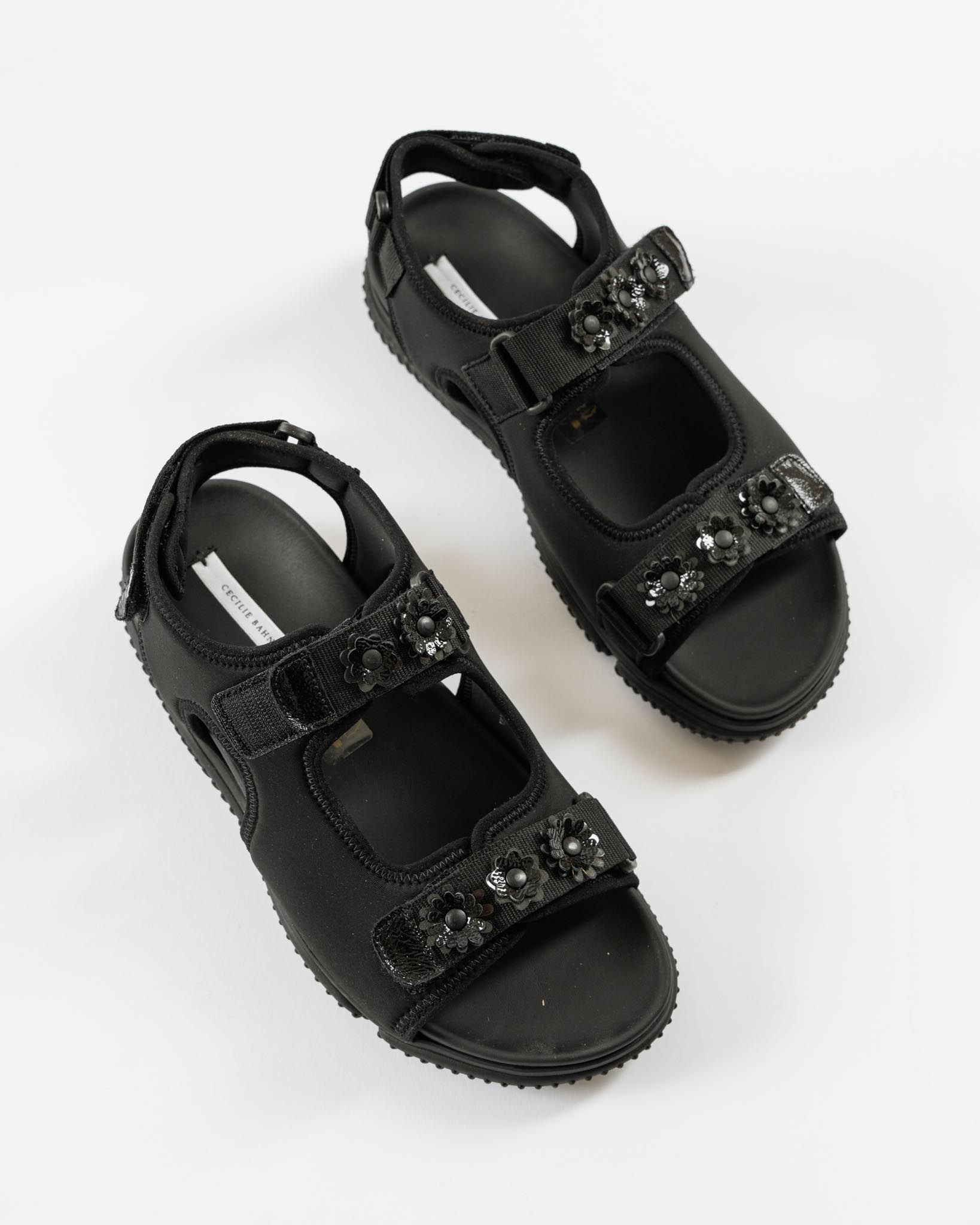 Cecilie Bahnsen Valeria Sandal in Neoprene Black