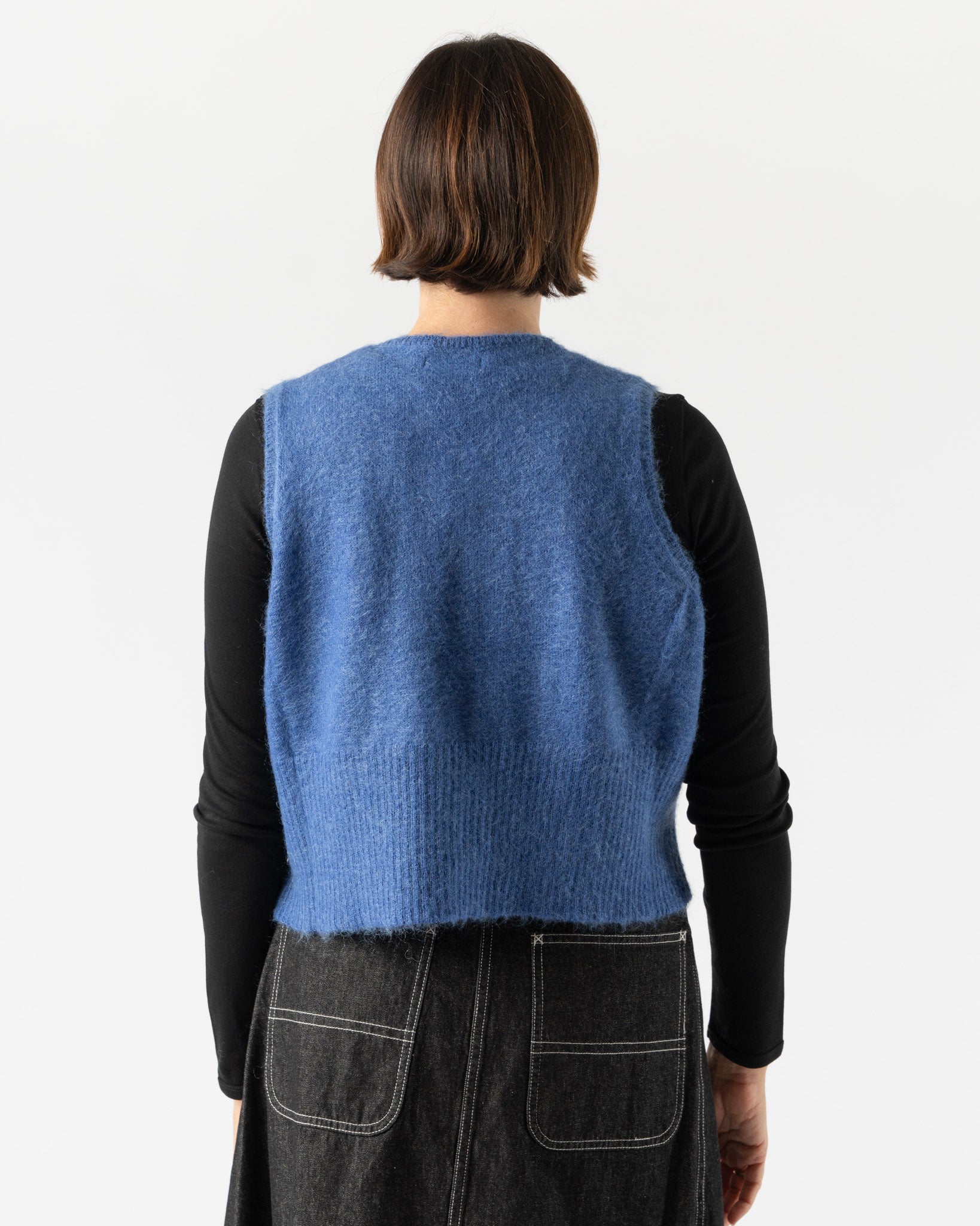 Beams Boy China Button Vest in Blue