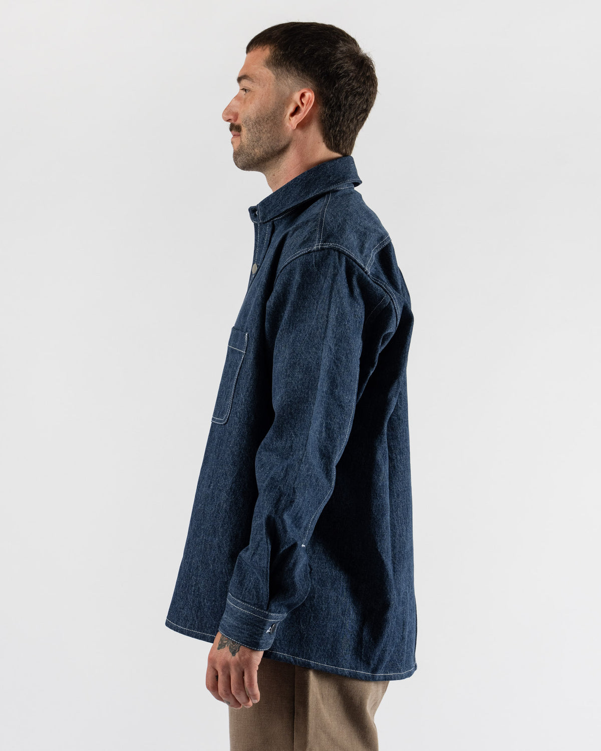 Colbo Overshirt in Stone Blue Denim