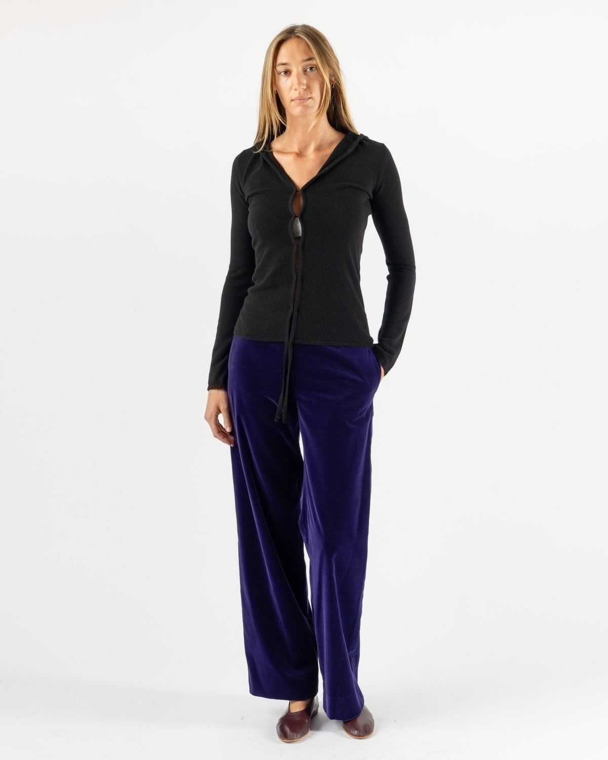 Colleen Allen Hook and Eye Hoodie in Black