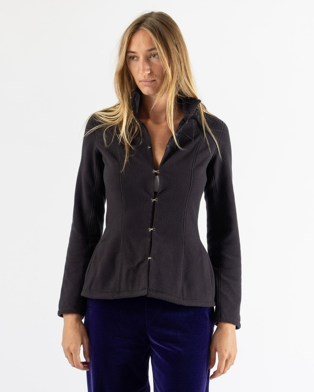 Colleen Allen High Collar Raglan Coat in Black