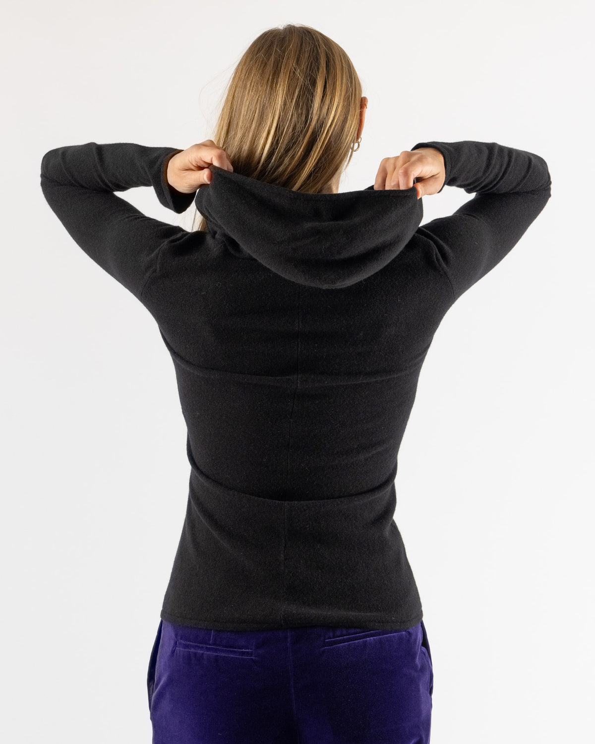 Colleen Allen Hook and Eye Hoodie in Black