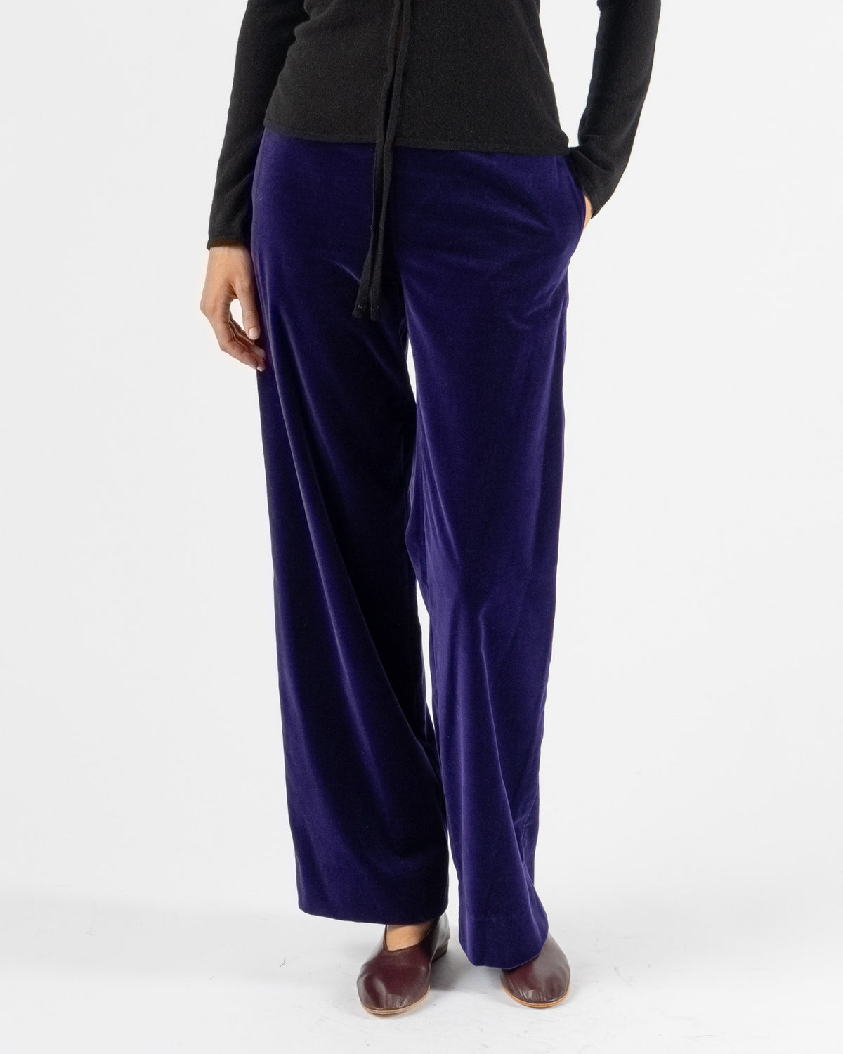 Colleen Allen Velvet Pant in Dark Iris