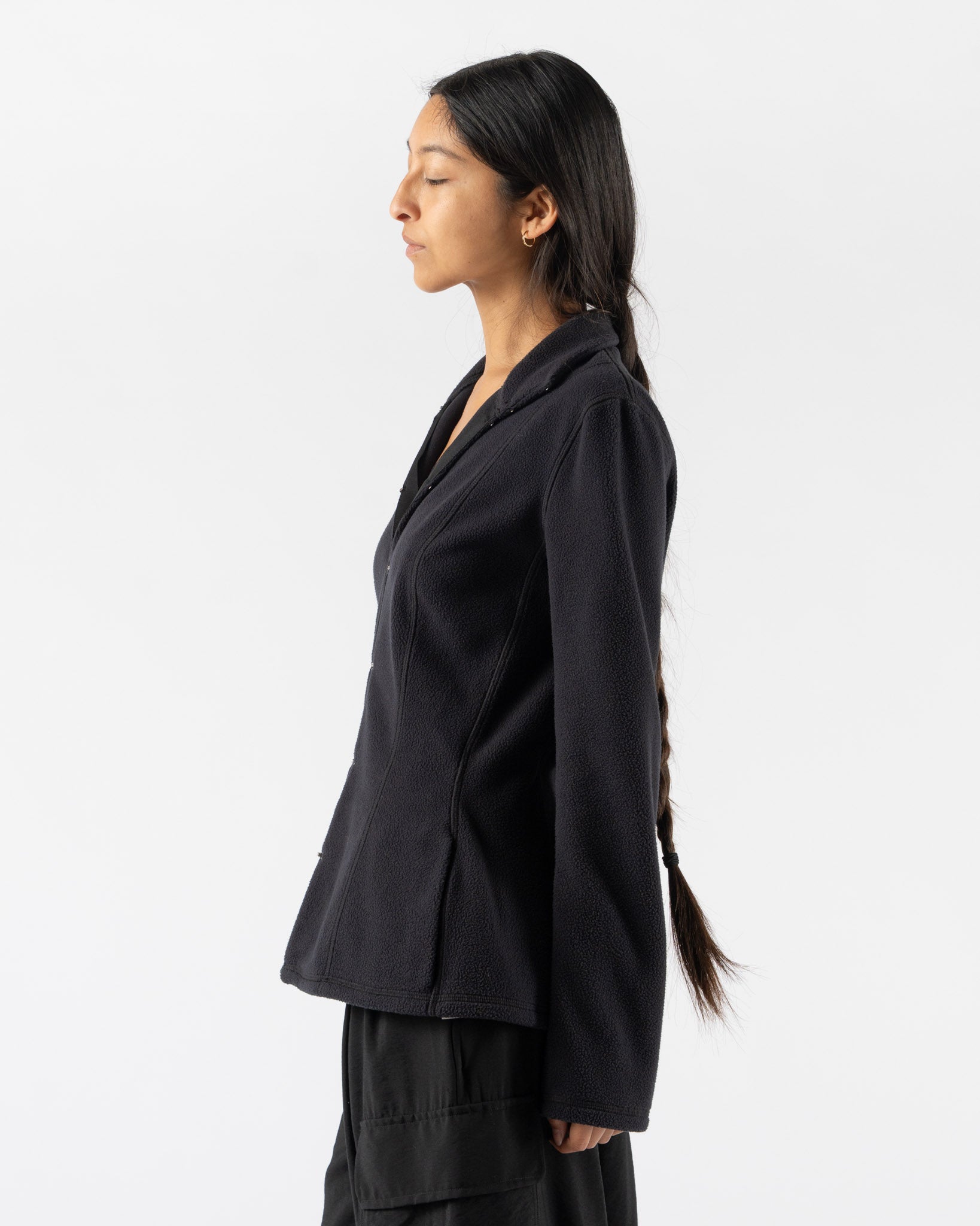 Colleen Allen Shaped Fleece Jacket in Black