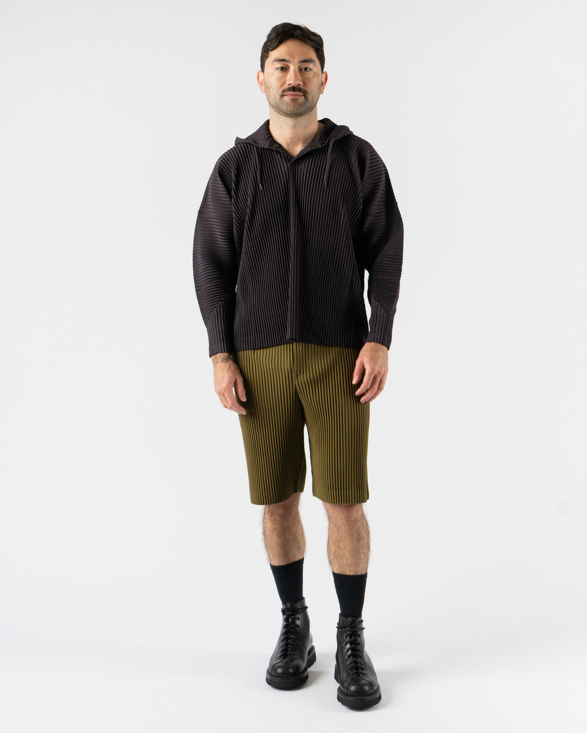 Homme Plissé Issey Miyake Color Pleats in Olive Khaki Curated at 