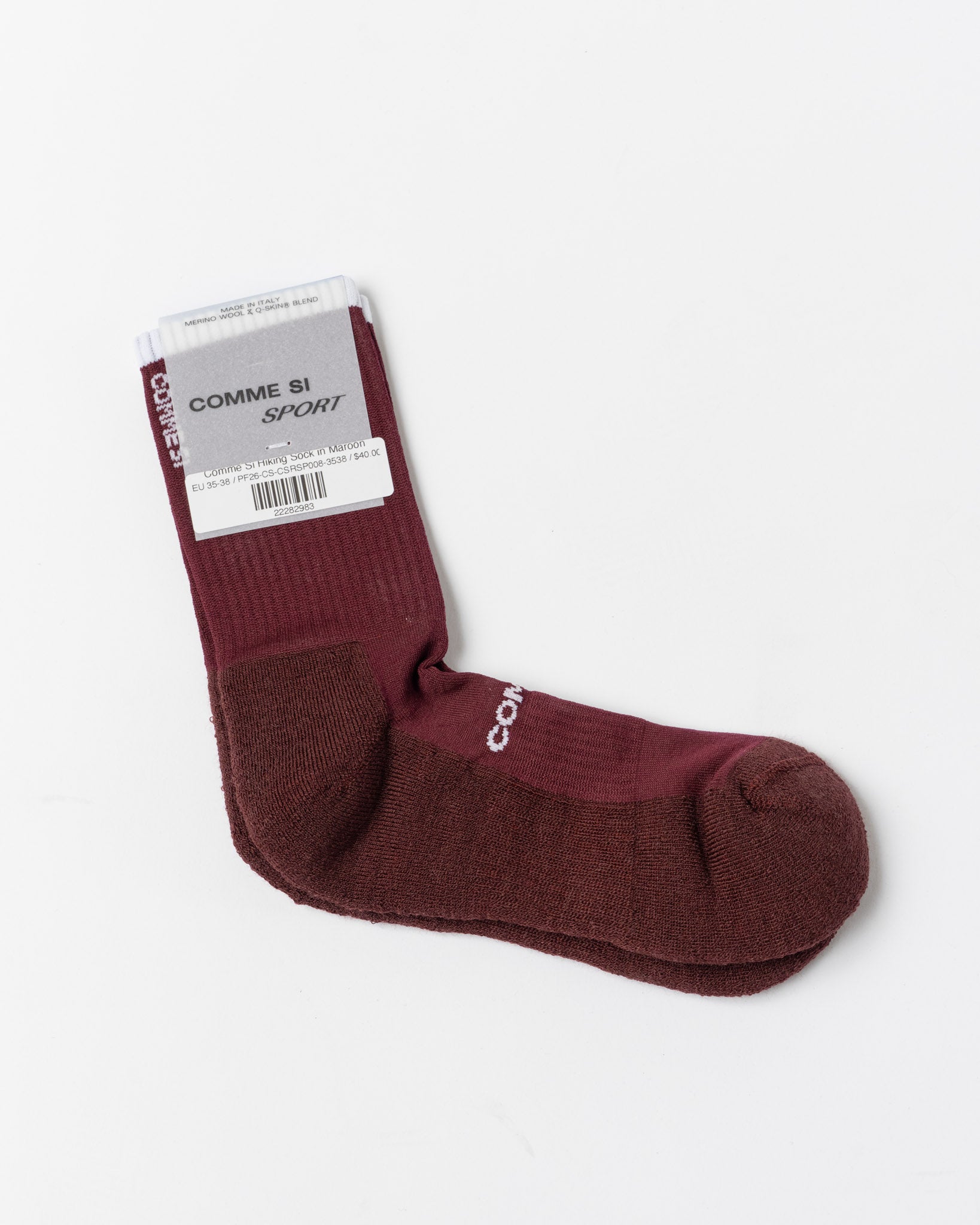 Comme Si Hiking Sock in Maroon