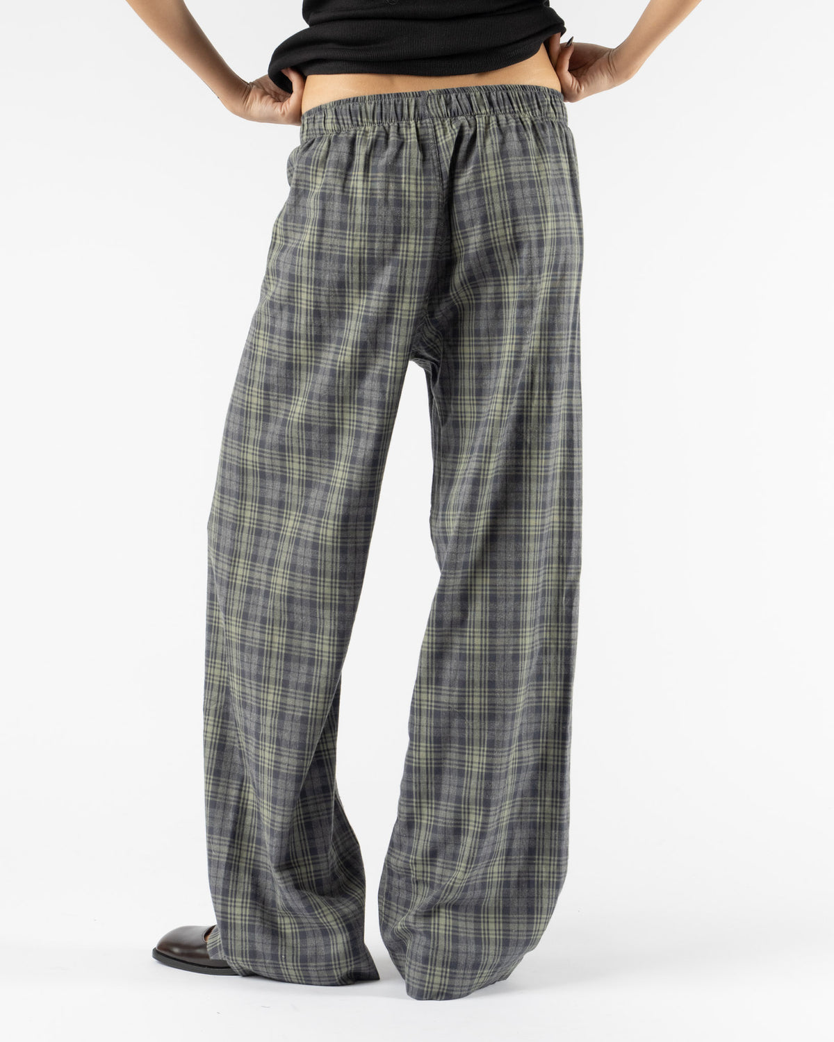 Comme Si La Boxer Alta in Grey Sage Plaid