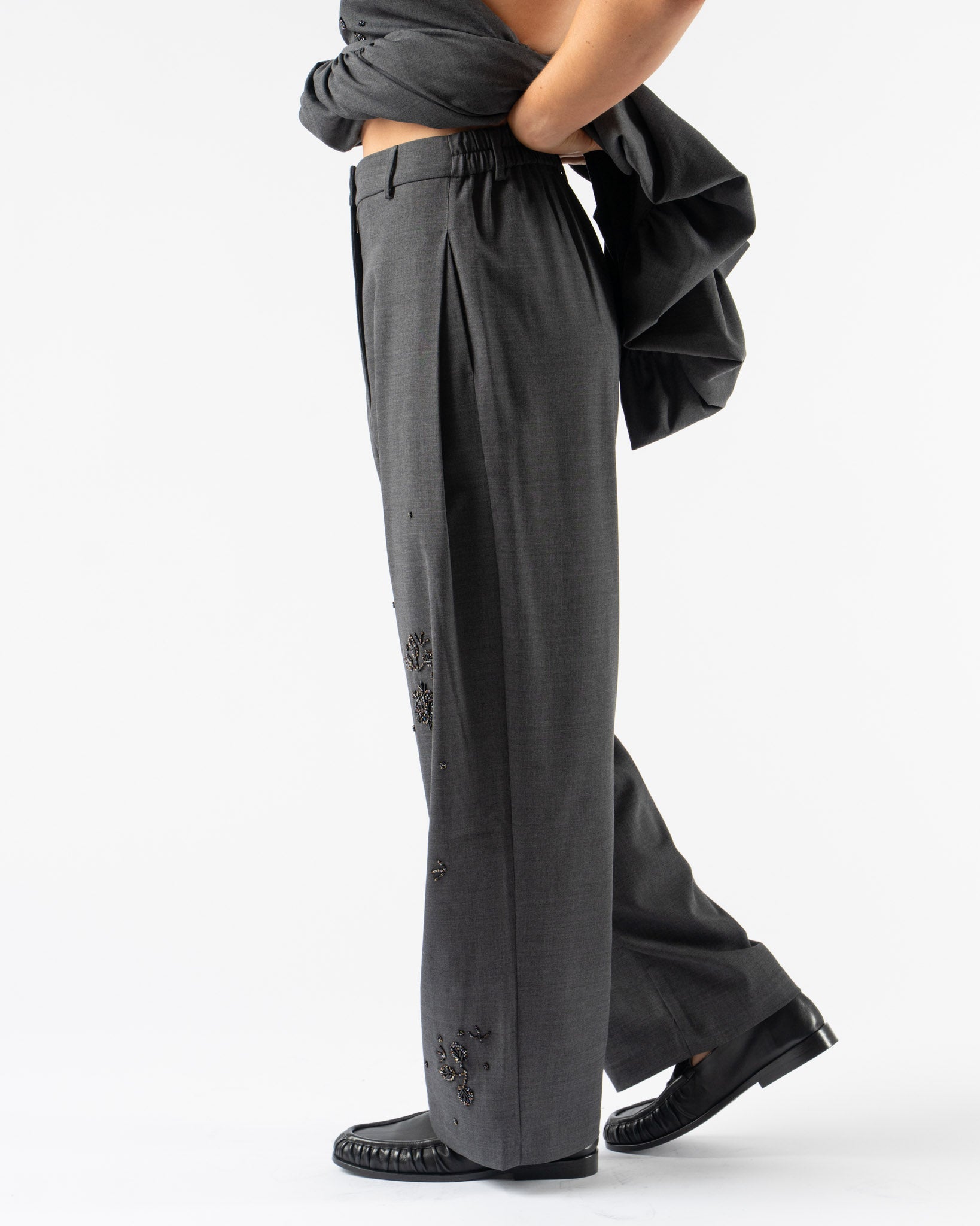 Cordera Embellished Tailoring Pants in Grey