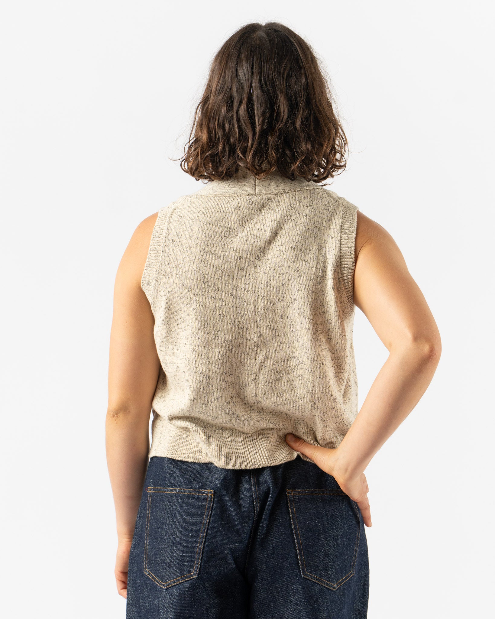 Cordera Flecked Cotton Vest in Natural